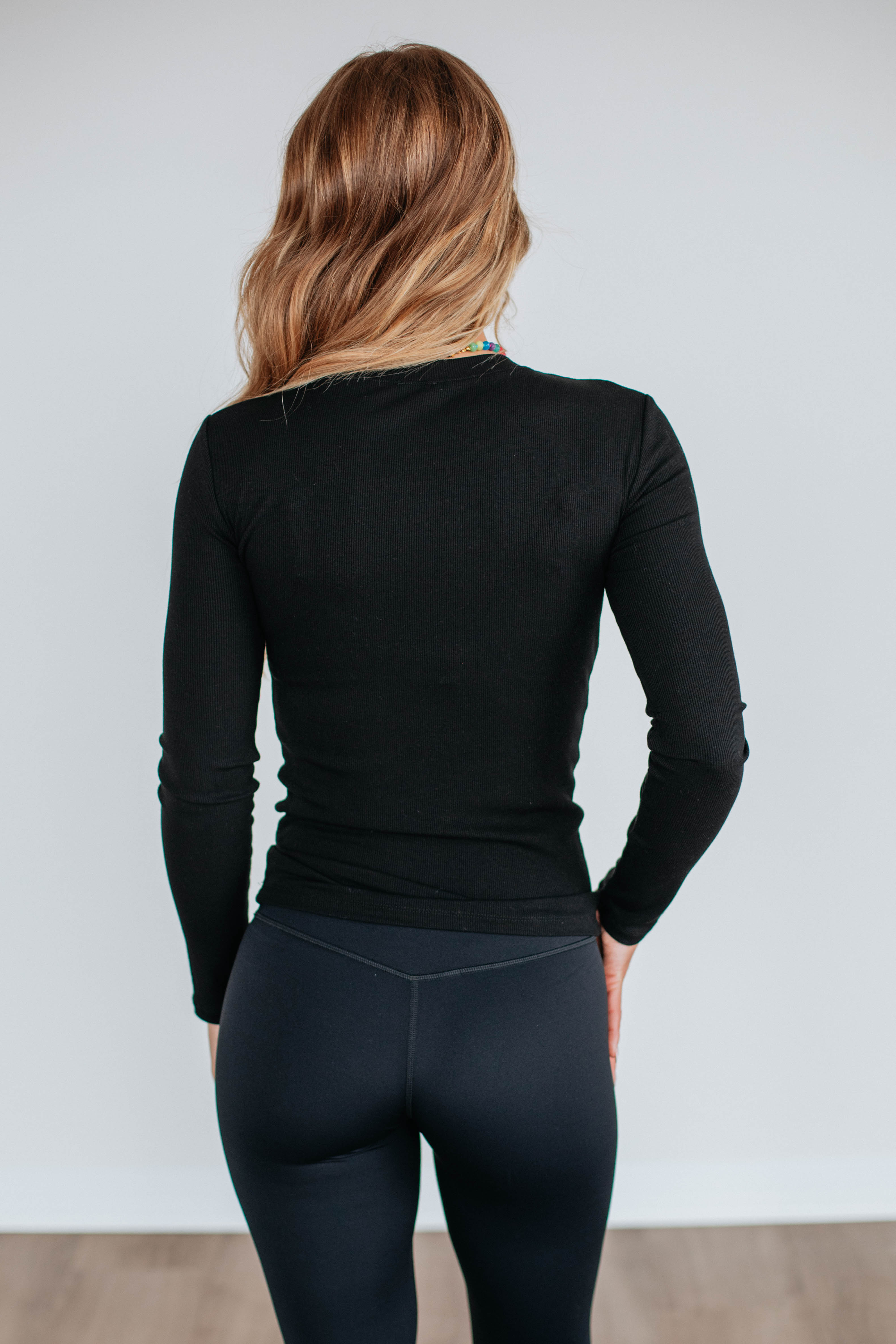 Remi Ribbed Top for Women - Black Slim Fit Long Sleeve Shirt | Perfect for Casual Wear, Office Outfits & Date Nights
