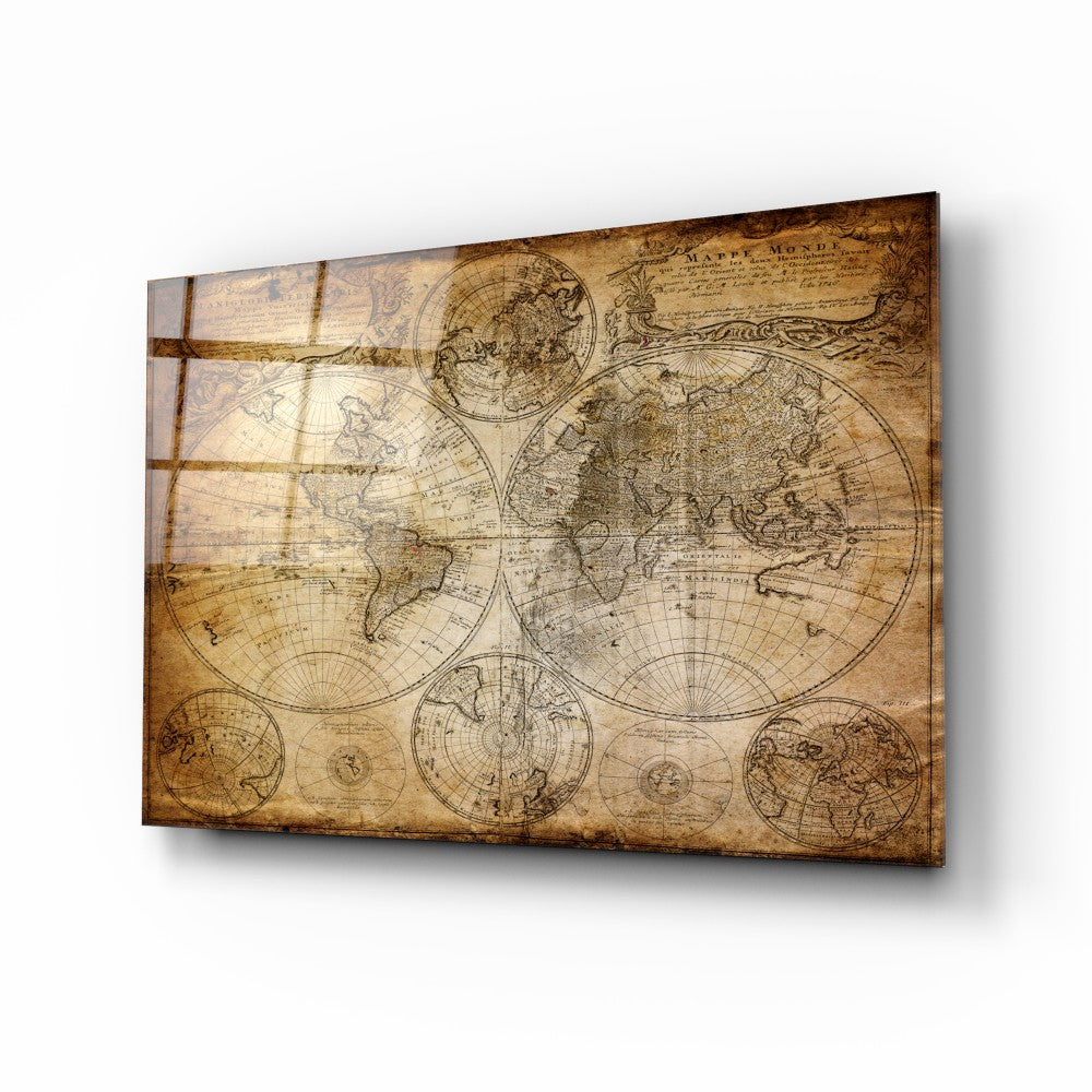 World Map Glass Wall Art - Elegant Decorative Piece for Home, Office & Gifts - Perfect for Living Room, Bedroom or Study Decor