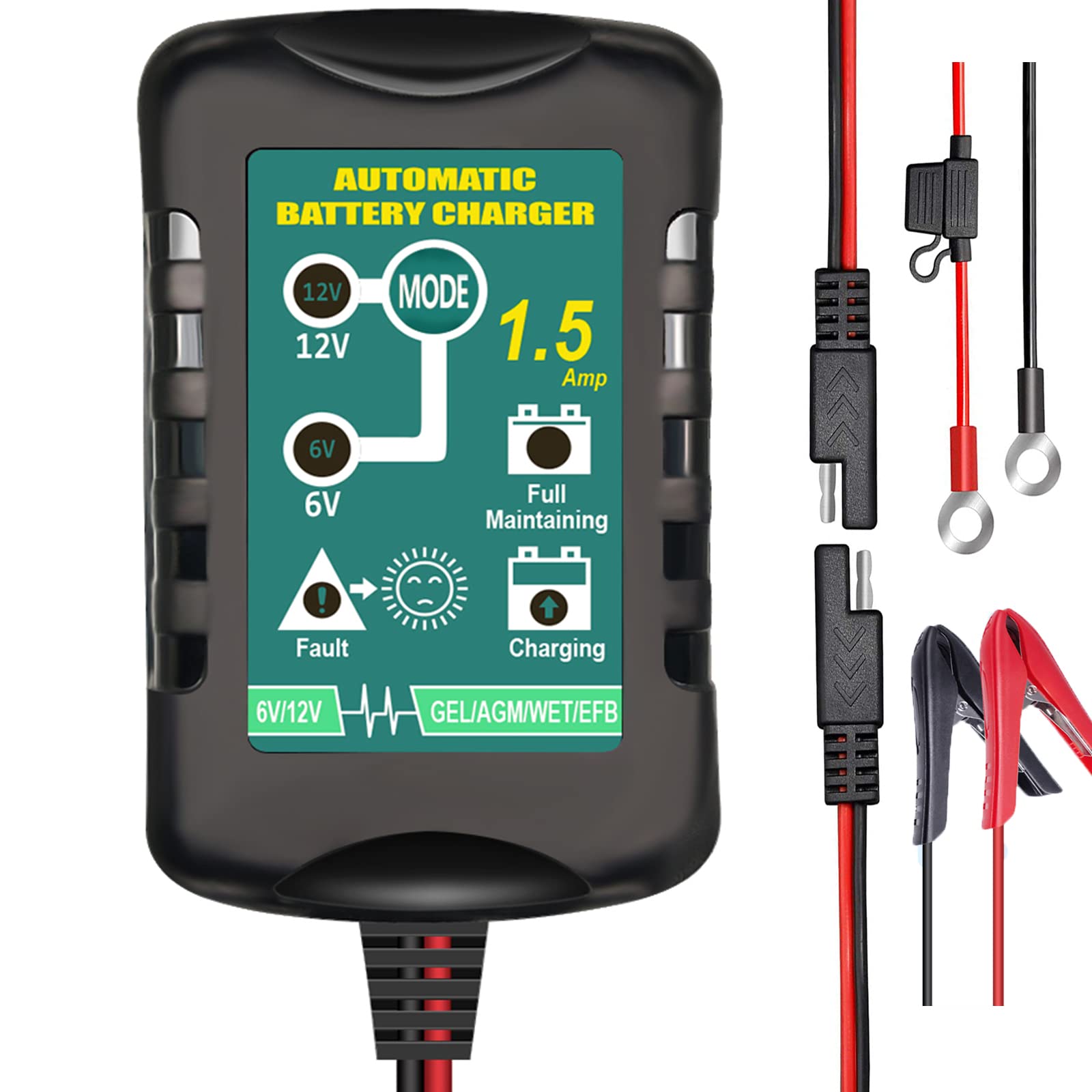6V 12V Battery Charger for Car Motorcycle - Auto Repair & Maintenance