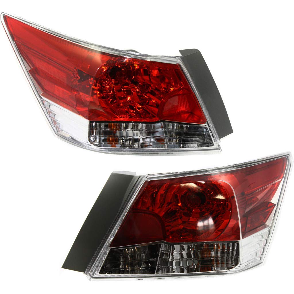 2008-2012 Honda Accord Sedan Rear Tail Lights Pair - Driver & Passenger Side (HO2800172 HO2801172 | 33500-TA0-A01) - Perfect for Replacement, Customization & Nighttime Safety