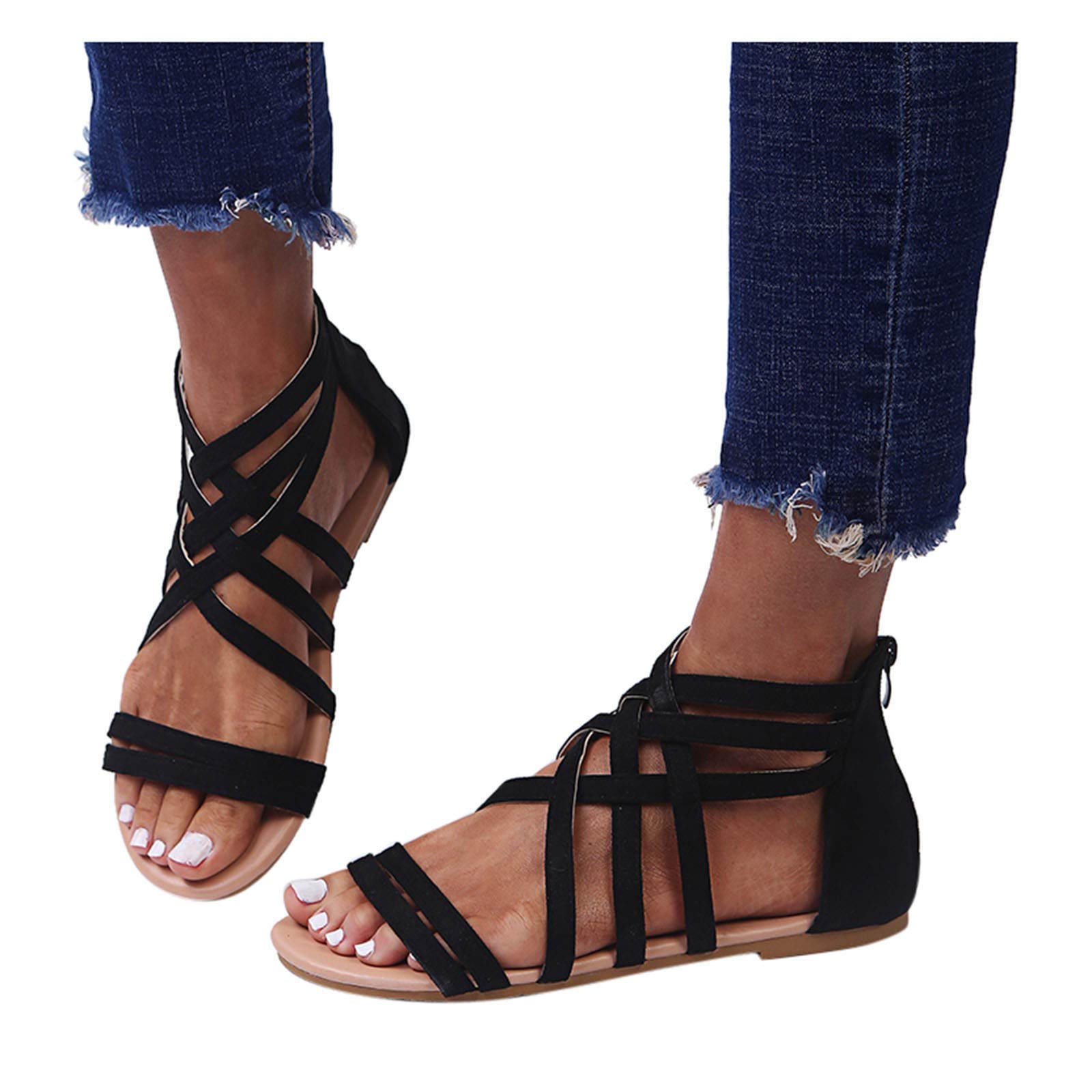 Women's NC Sandals - Casual Summer Beach Flip Flops with Open Toe Roman Design, Dressy Boho Style Flat Sandals for Women | Perfect for Beach Vacations, Poolside Lounging & Summer Outfits