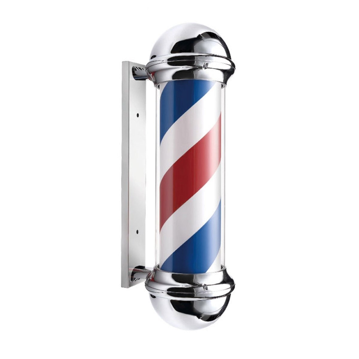 LED Blue Red Stripes Rotating Barber Shop Pole 27.6in - Professional Hair Salon Decor - Perfect for Barber Shops, Salons, and Retro Themed Decorations