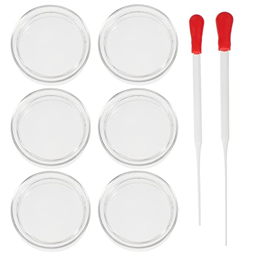 Scicalife 6-Piece Sterile Petri Dish Set - 60mm Plastic Culture Dishes with 2 Transfer Pipettes (20cm) for Bacteria Lab Experiments, School Science Projects & Home STEM Activities