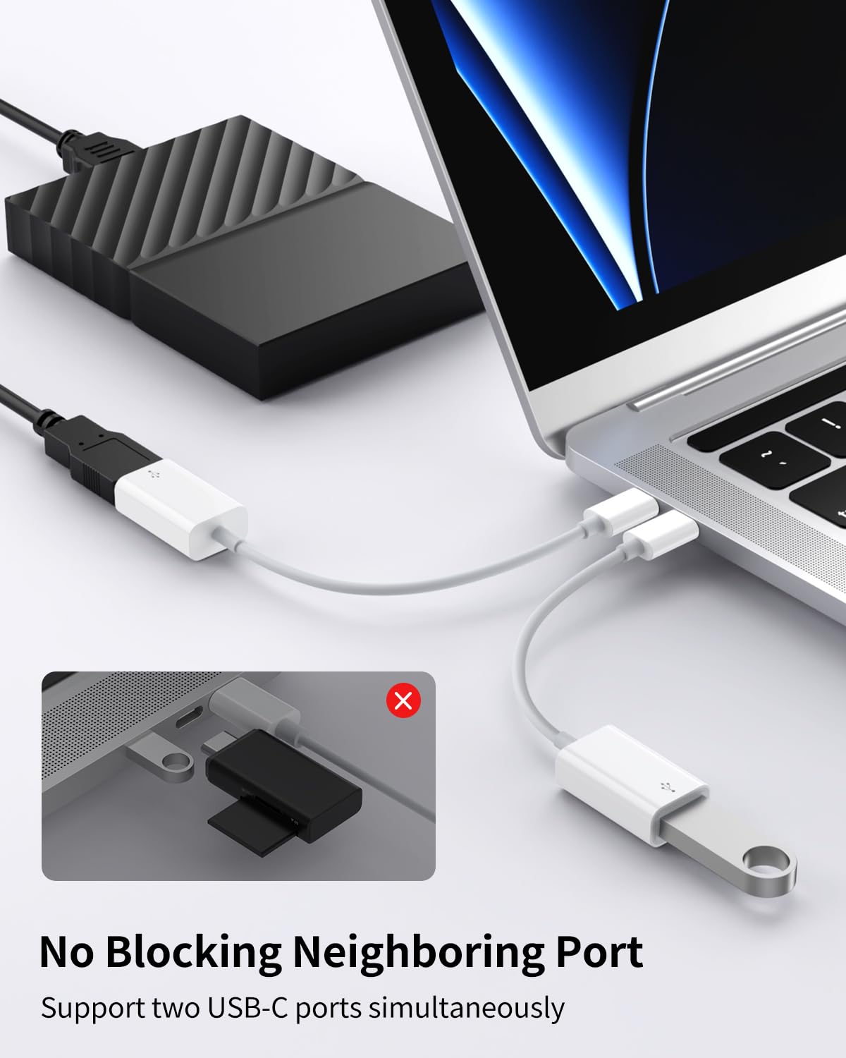 Apple MFi Certified USB-C to Lightning OTG Adapter for iPhone 15/14/13/12 Series, USB 3.0 Cable Compatible with Samsung Galaxy/iPad - Supports External Hard Drive, Keyboard, Mouse, SD Card Reader & MIDI Devices | Perfect for Data Transfer, Gaming & Mobile Office Work