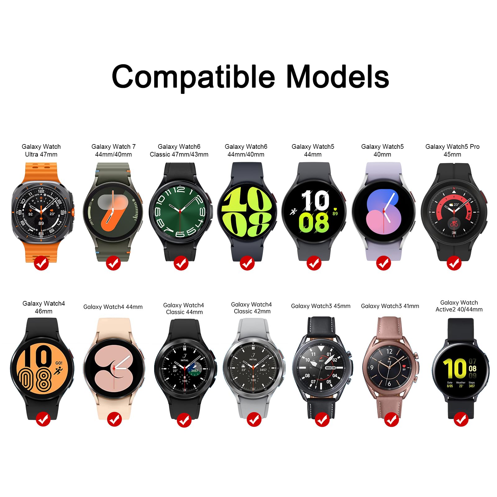 Portable Rotatable Samsung Watch Charger for Galaxy Watch 7/Ultra/6/6 Classic/5/5 Pro/4/4 Classic/3 - Dual USB C & A Ports Travel Charger - Perfect for Gym, Office & Outdoor Activities