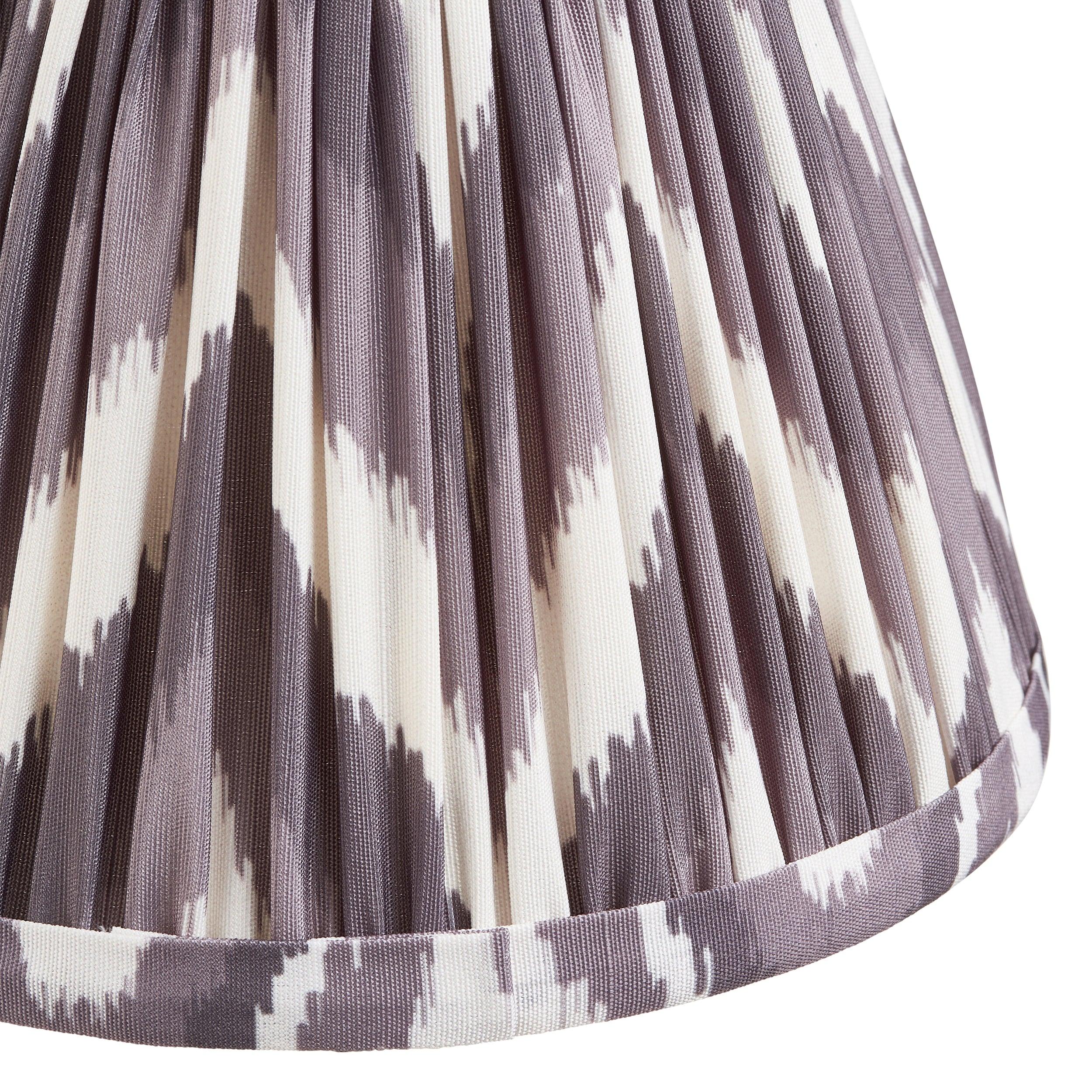 Chester Brass Wall Light with Grey Zigzag 16cm Shade - Vintage Industrial Sconce for Bedroom, Hallway & Living Room Lighting