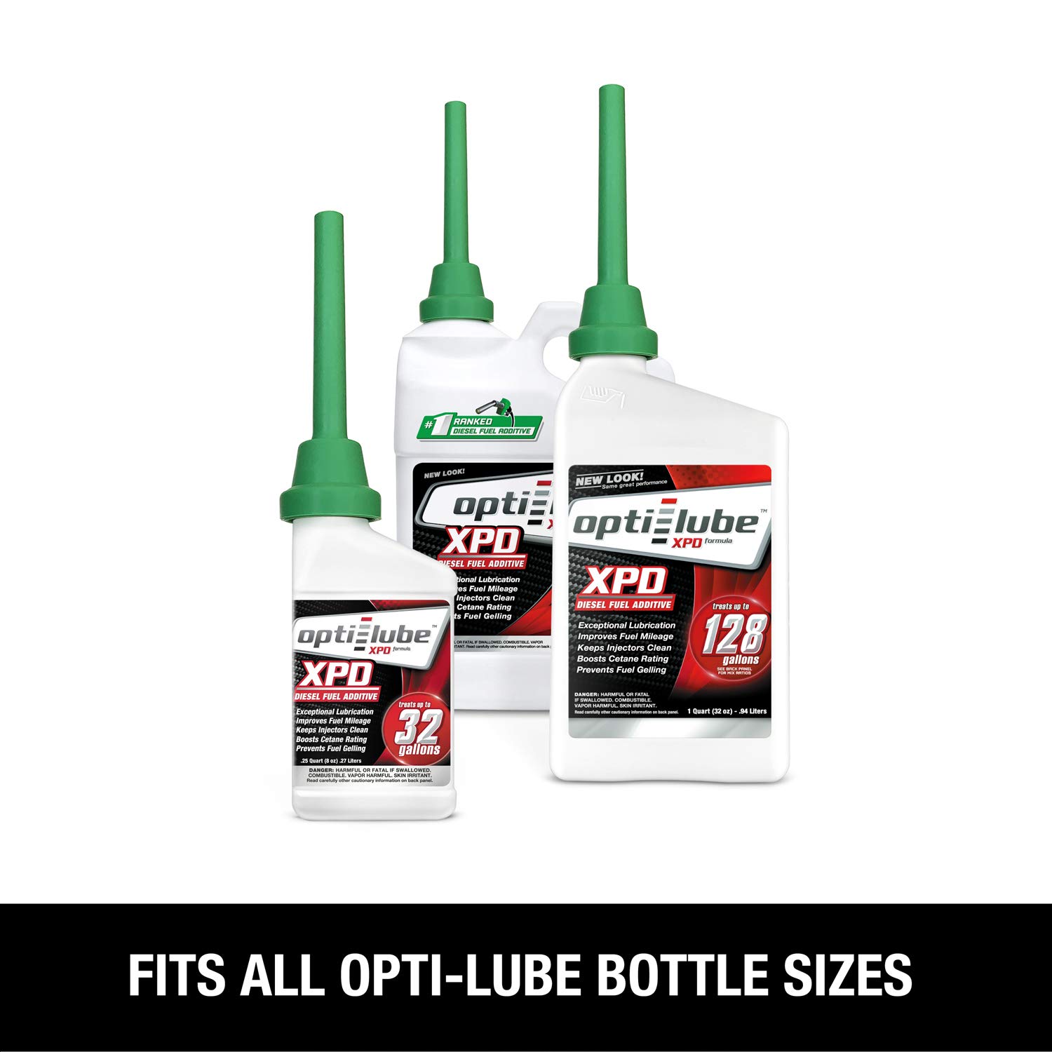 Opti-Lube Fuel Additive Funnel Spout - Flexible Chemical & Oil Bottle Adapter for 4oz, 8oz, 16oz, Quart & Gallon Containers - Capless Design for Easy Pouring - Perfect for Automotive Fluids, Lubricants & DIY Projects