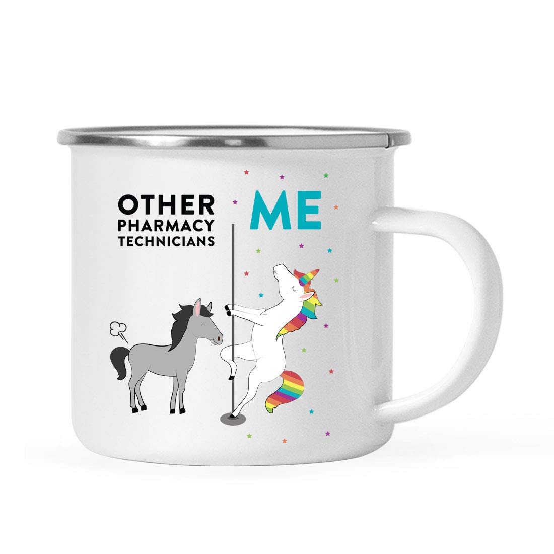 11oz Stainless Steel Campfire Coffee Tea Mug - Funny Quirky Gift for Pharmacy Technicians, Coworkers, Horse & Unicorn Lovers | Birthday, Christmas Thank You Gift Ideas in Gift Box | Perfect for Outdoor Camping, Office Use & Holiday Presents