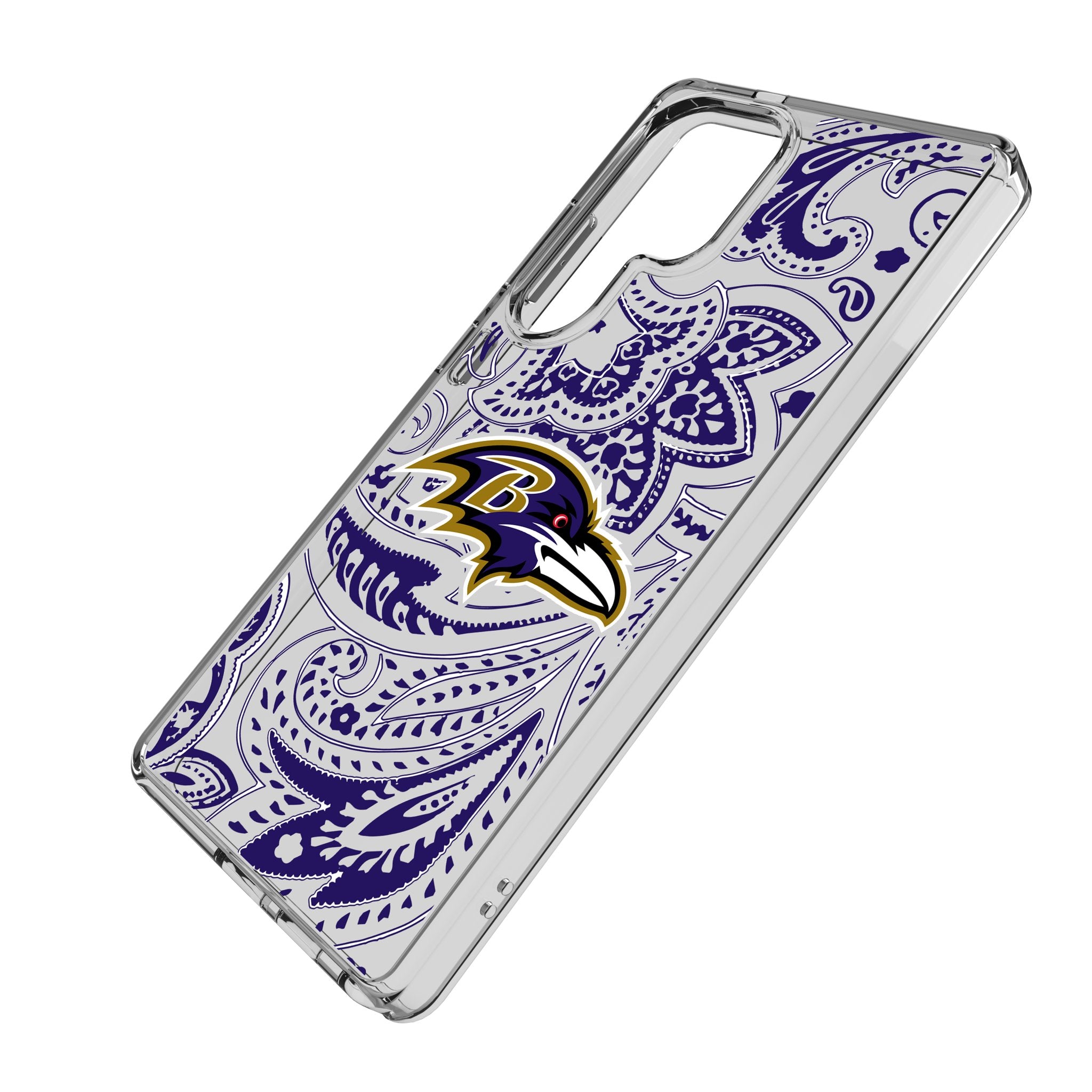 Baltimore Ravens Paisley Clear Phone Case for Samsung Galaxy S21/S22/Note 20 - Durable Protective Cover with Team Logo - Perfect for Game Day & Everyday Use