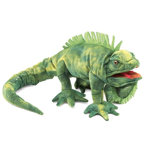 Folkmanis Iguana Hand Puppet - Realistic Lizard Plush Toy for Kids, Storytelling & Educational Play - Perfect for Classroom, Theater & Imaginative Playtime