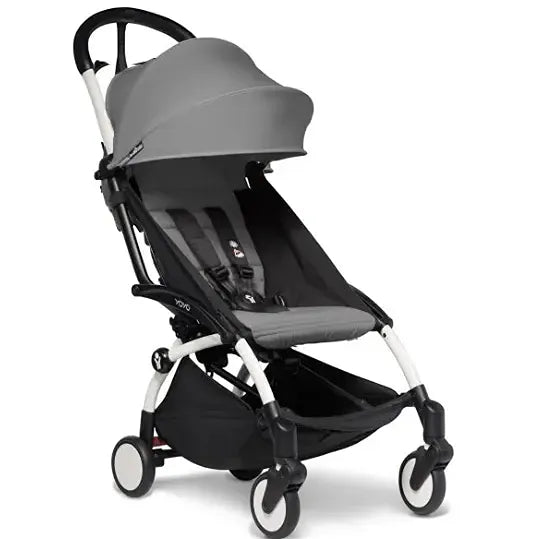 YOYO2 Lightweight Baby Stroller - Compact Foldable Travel Stroller with Grey/White Frame for Toddlers & Infants - Perfect for Air Travel, Shopping & City Walks