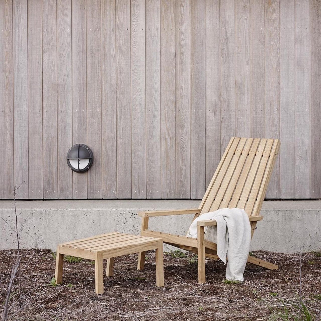 Between Lines Deck Lounge Chair - Waterproof Outdoor Patio Furniture for Poolside, Beach, and Garden Relaxation