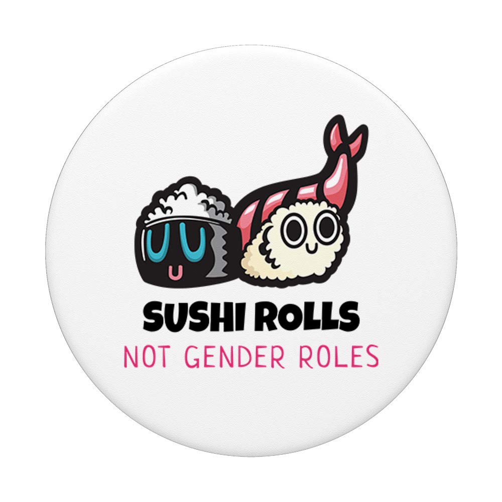 Funny Sushi Rolls T-Shirt - Not Gender Roles - Cute Japanese Food Graphic Tee for Women & Men - Perfect for Sushi Lovers, Anime Fans & Feminist Gift Ideas