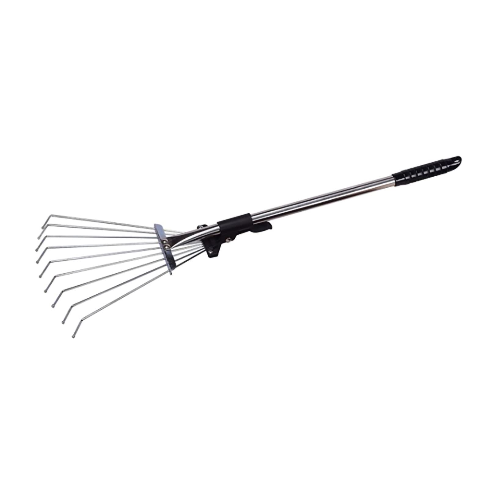 9 Teeth Telescopic Garden Rake - Adjustable Fan Broom for Collecting Leaves & Debris, Retractable Leaf Rake for Easy Storage - Perfect for Yard Cleaning, Gardening & Lawn Maintenance