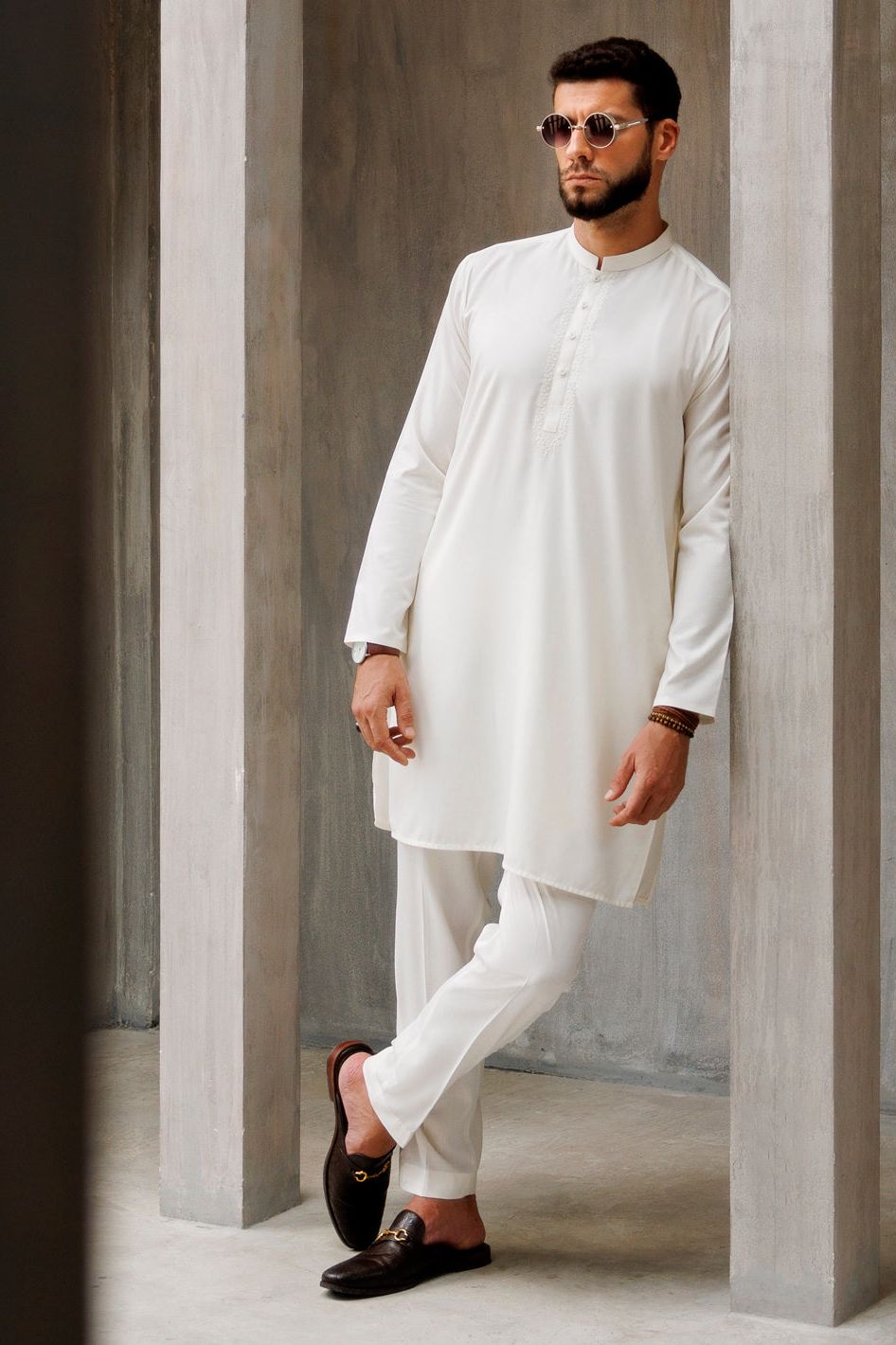 Blended Off White Kurta Trouser Set | Premium Cotton Ethnic Outfit for Men | Perfect for Festivals, Weddings & Casual Wear