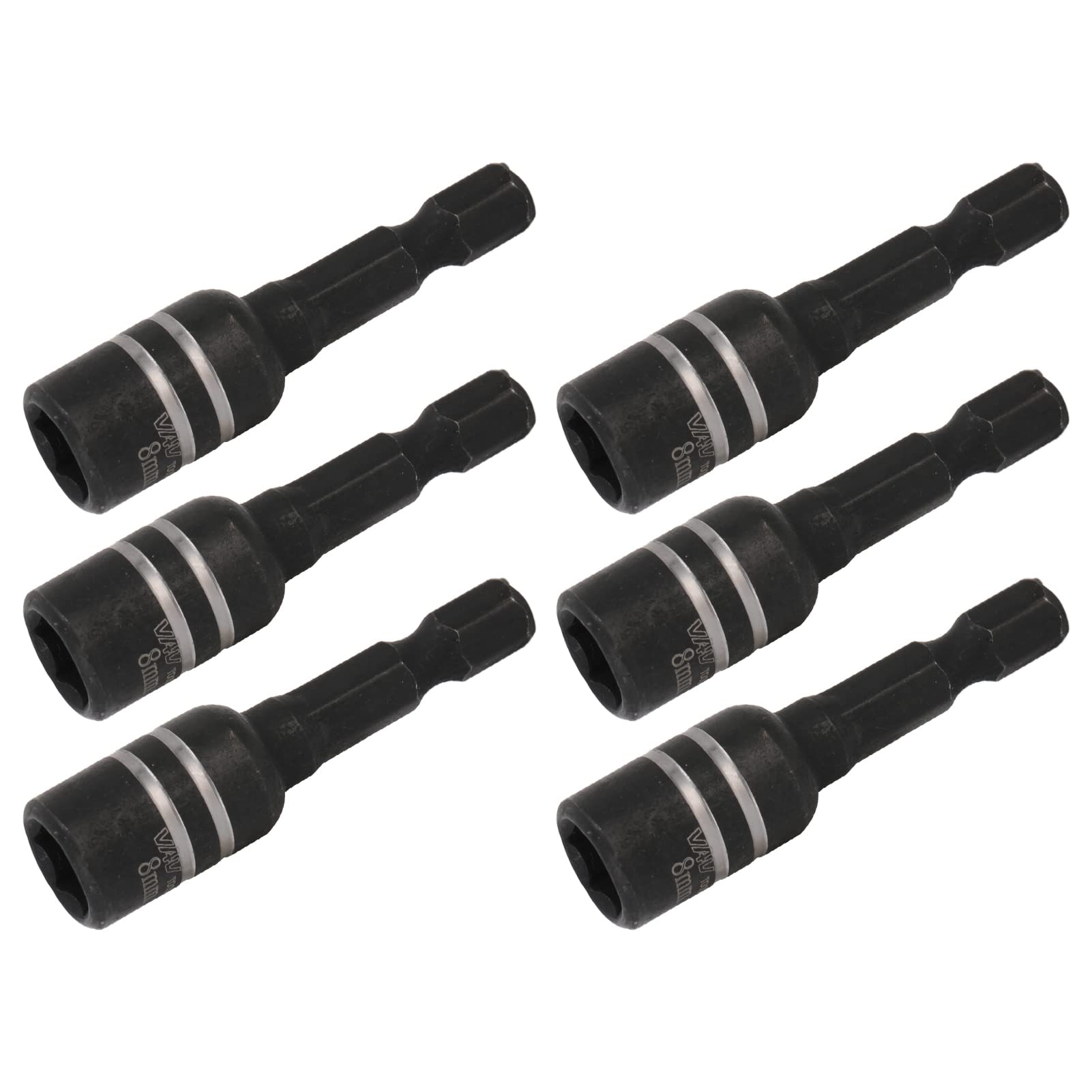 10Pcs Hex Magnetic Bit Set - CRV M8x48mm Power Nut Driver Bits for Electric Drills, Screwdrivers & Impact Drills (Black) | Perfect for DIY Projects, Furniture Assembly & Professional Construction Work
