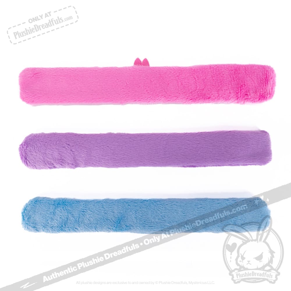 Plushie Dreadfuls Soft Plush Slap Bracelets - Set of 3 Cute Stretchy Wristbands for Kids, Teens & Adults - Perfect for Parties, Gifts & Anxiety Relief