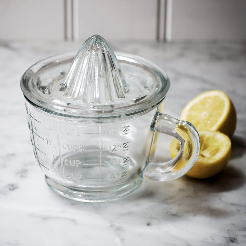 Premium Glass Juicer with Measuring Jug - Durable Citrus Squeezer for Lemon, Orange & Lime - Perfect for Fresh Juice, Cocktails & Healthy Drinks at Home