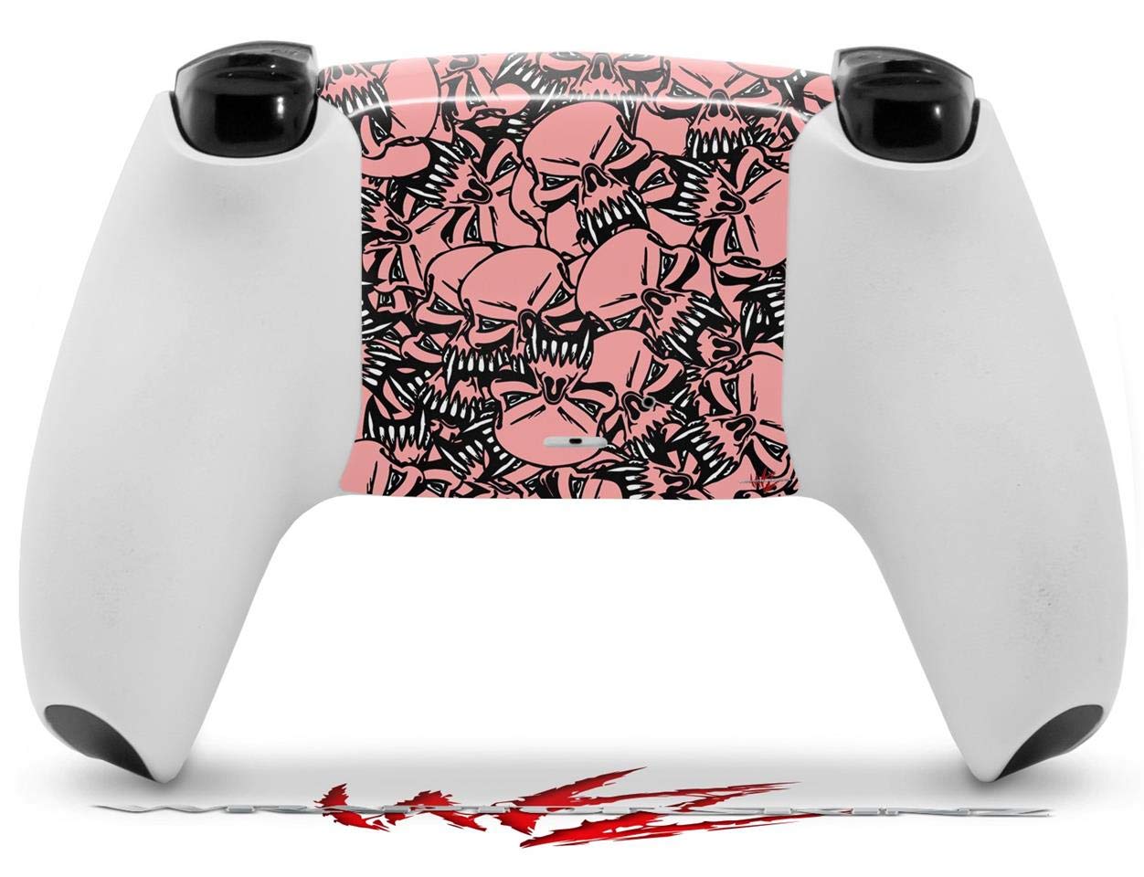 PS5 DualSense Controller Skin Wrap - Scattered Skulls Pink for Gaming Protection