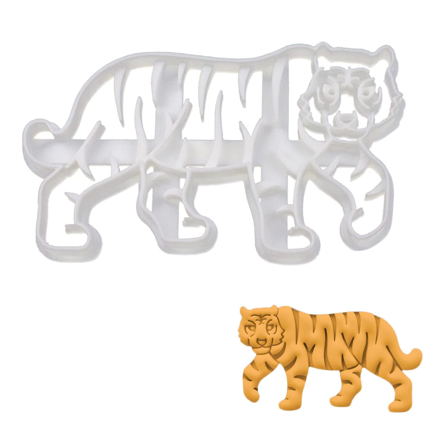 Tiger Body Cookie Cutter - 1 Piece Stainless Steel Baking Tool for Animal Shaped Cookies | Perfect for Birthday Parties, Baby Showers & Holiday Baking - Bakerlogy