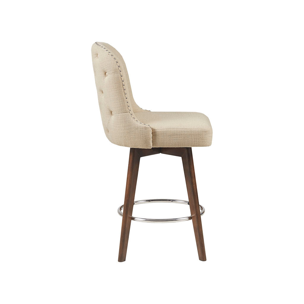Swivel Counter Stool with Adjustable Height - Modern Bar Stools for Kitchen Island, Breakfast Nook & Home Bar - Comfortable 360-Degree Rotating Seat