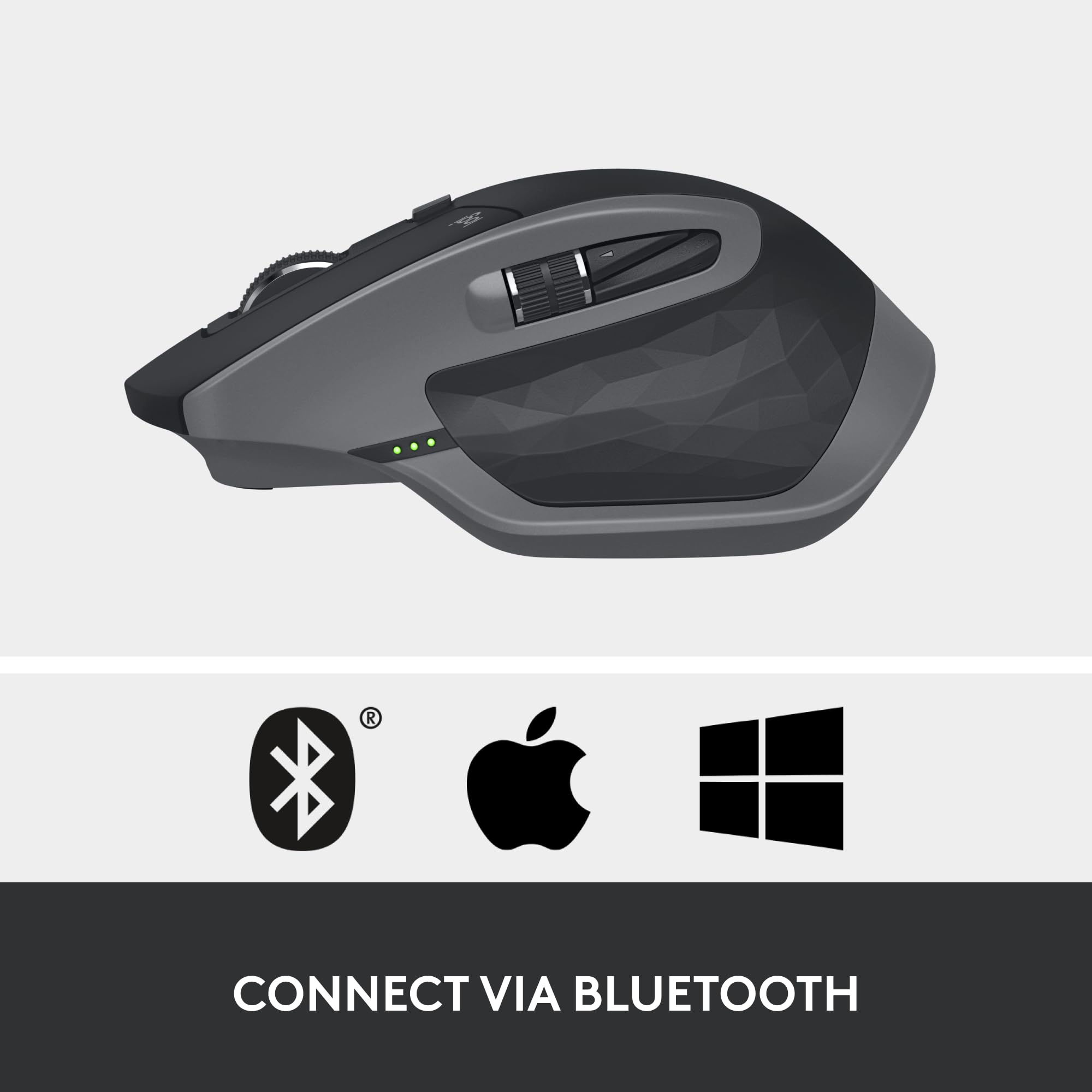 Logitech MX Master 2S Wireless Bluetooth Mouse - Ergonomic Rechargeable Mouse with Hyper-Fast Scrolling, Multi-Device Control (3 Computers), Works on Any Surface - Graphite - Perfect for Office Work, Graphic Design & Gaming