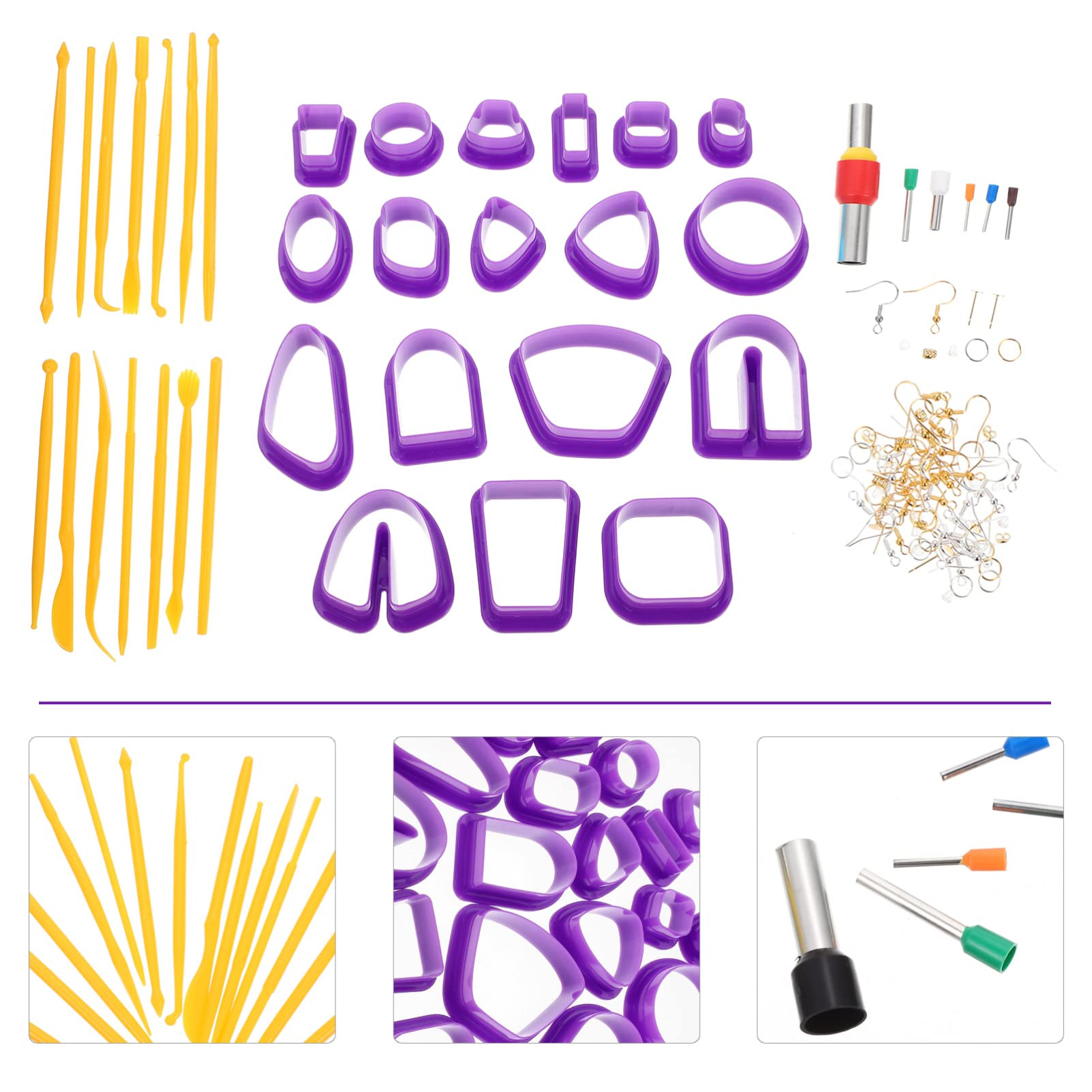 1 Set Polymer Clay Cutter Tool Kit - Earring Cutting Mold & Pottery Craft Supplies for DIY Jewelry Making - Perfect for Polymer Clay Earrings, Beads & Craft Projects