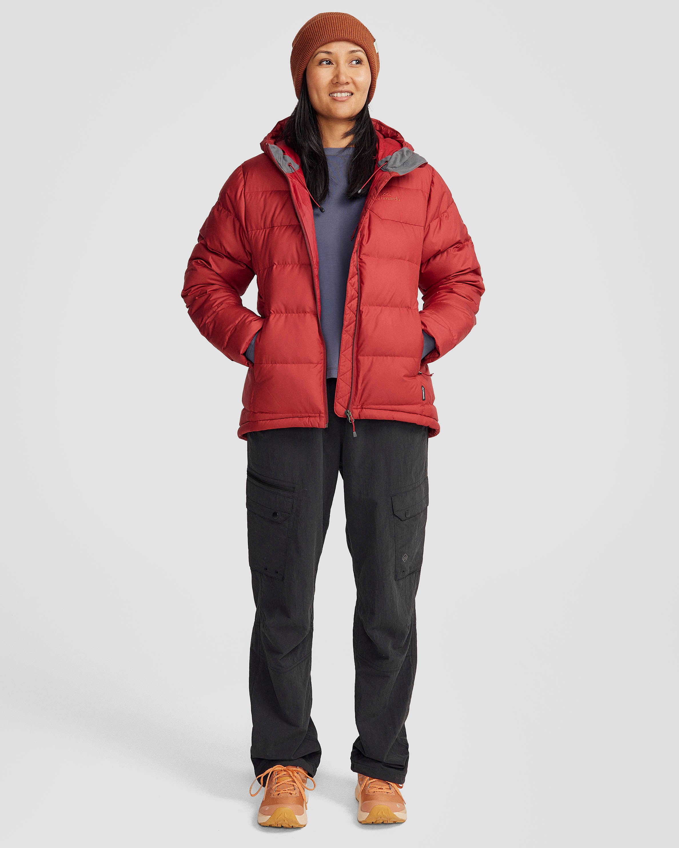 Women's Epiq Hooded Down Jacket - Lightweight Winter Coat with Waterproof Shell for Outdoor Activities | Hiking, Skiing & Cold Weather Protection (Pinot Color)