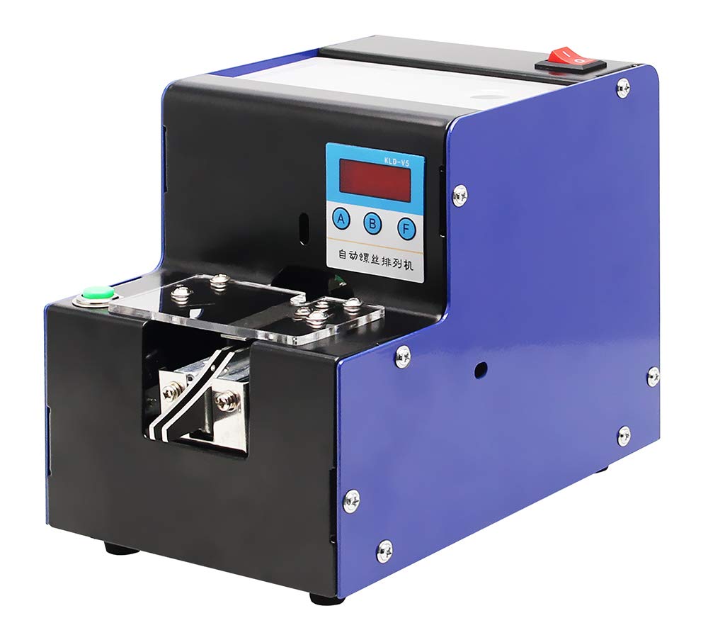 CGOLDENWALL Automatic Screw Counting Machine - Microcomputer Screw Feeder with Adjustable Track for M1-M5 Screws (Blue) | Perfect for Hardware Stores, Assembly Lines & DIY Projects