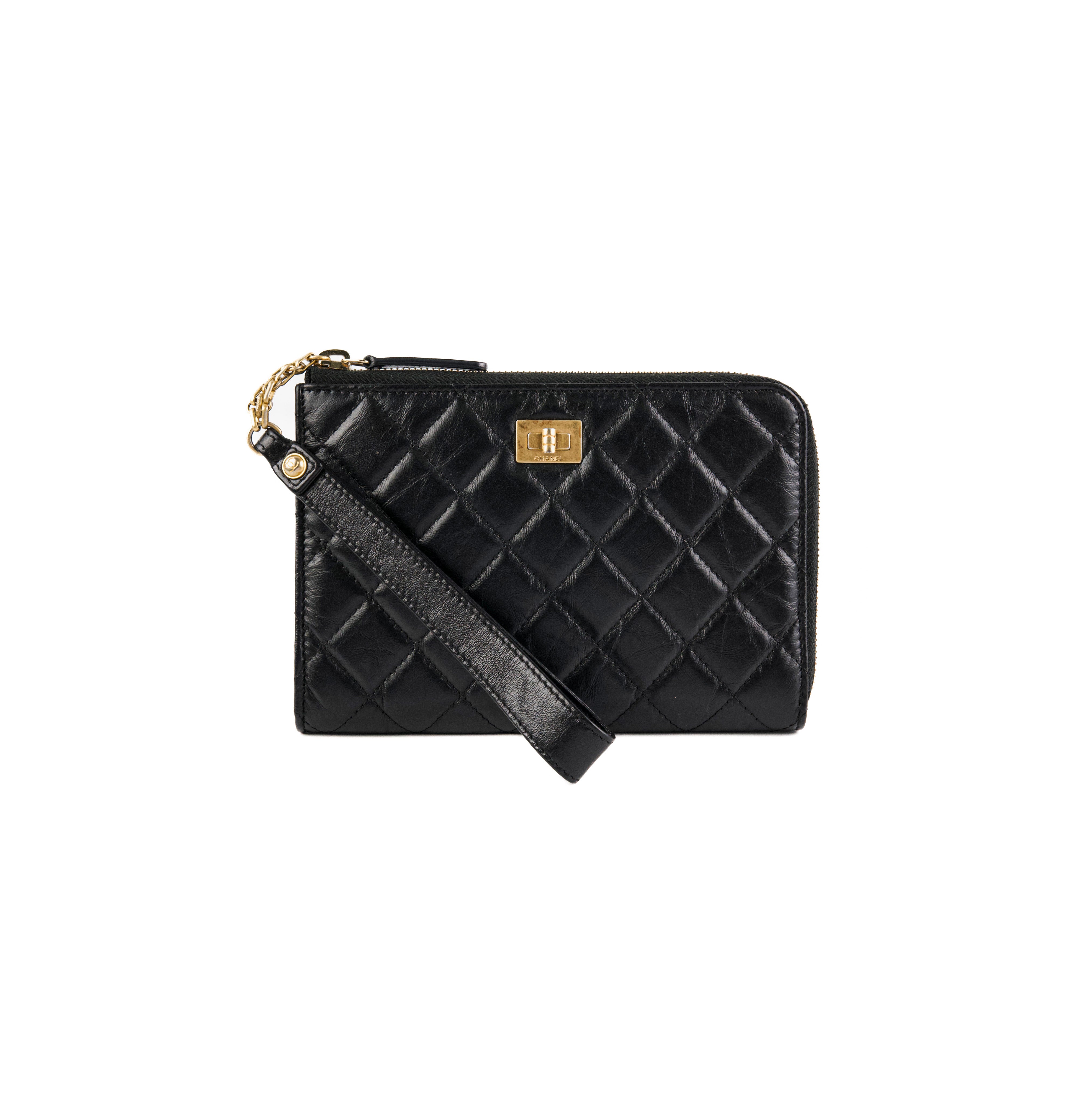 Chanel Reissue 2.55 Wristlet Wallet in Black | Luxury Leather Card Holder for Women | Perfect for Evening Bags & Travel Essentials