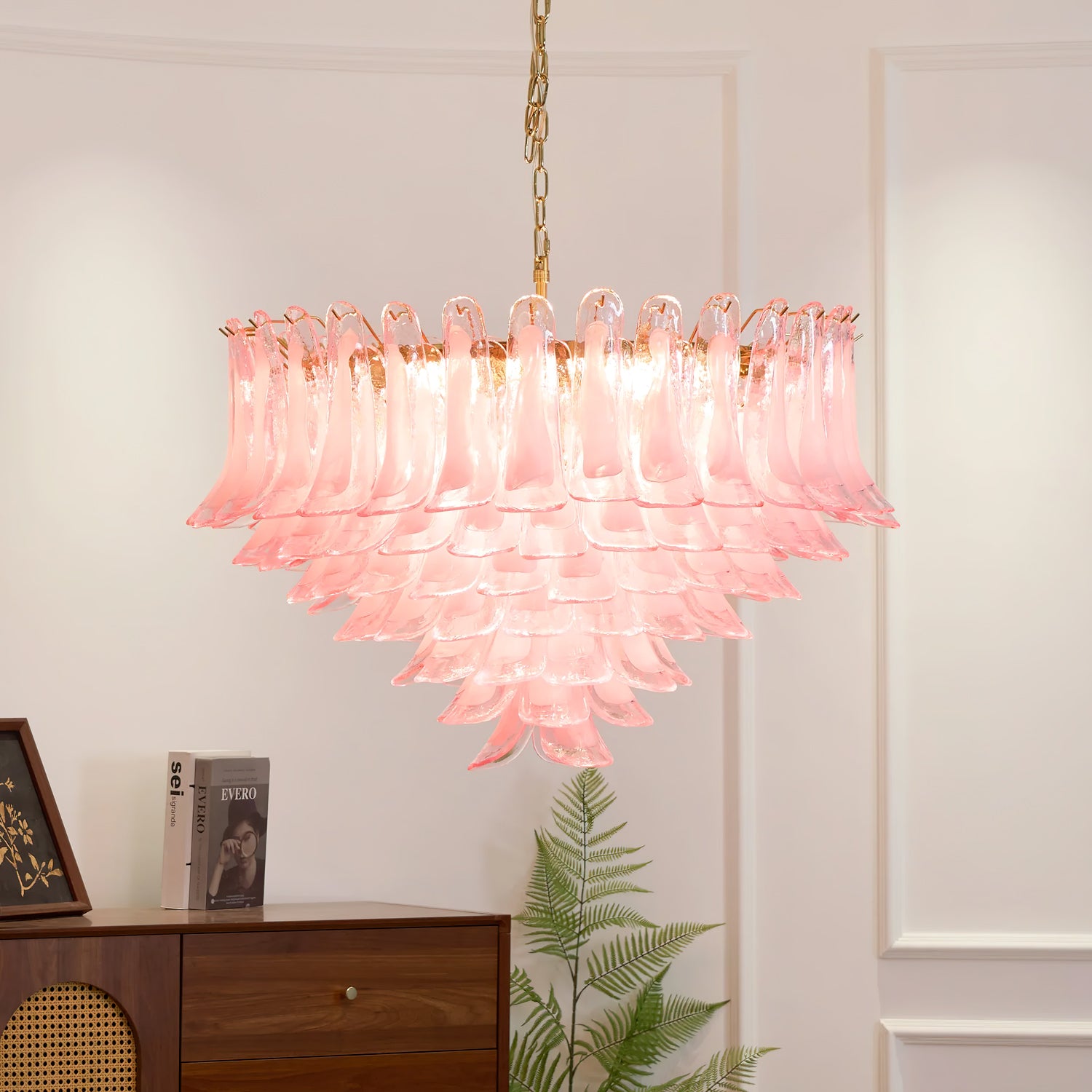Elegant Barcelona Murano Glass Chandelier - Handcrafted Italian Lighting Fixture for Dining Room, Living Room & Bedroom Decor