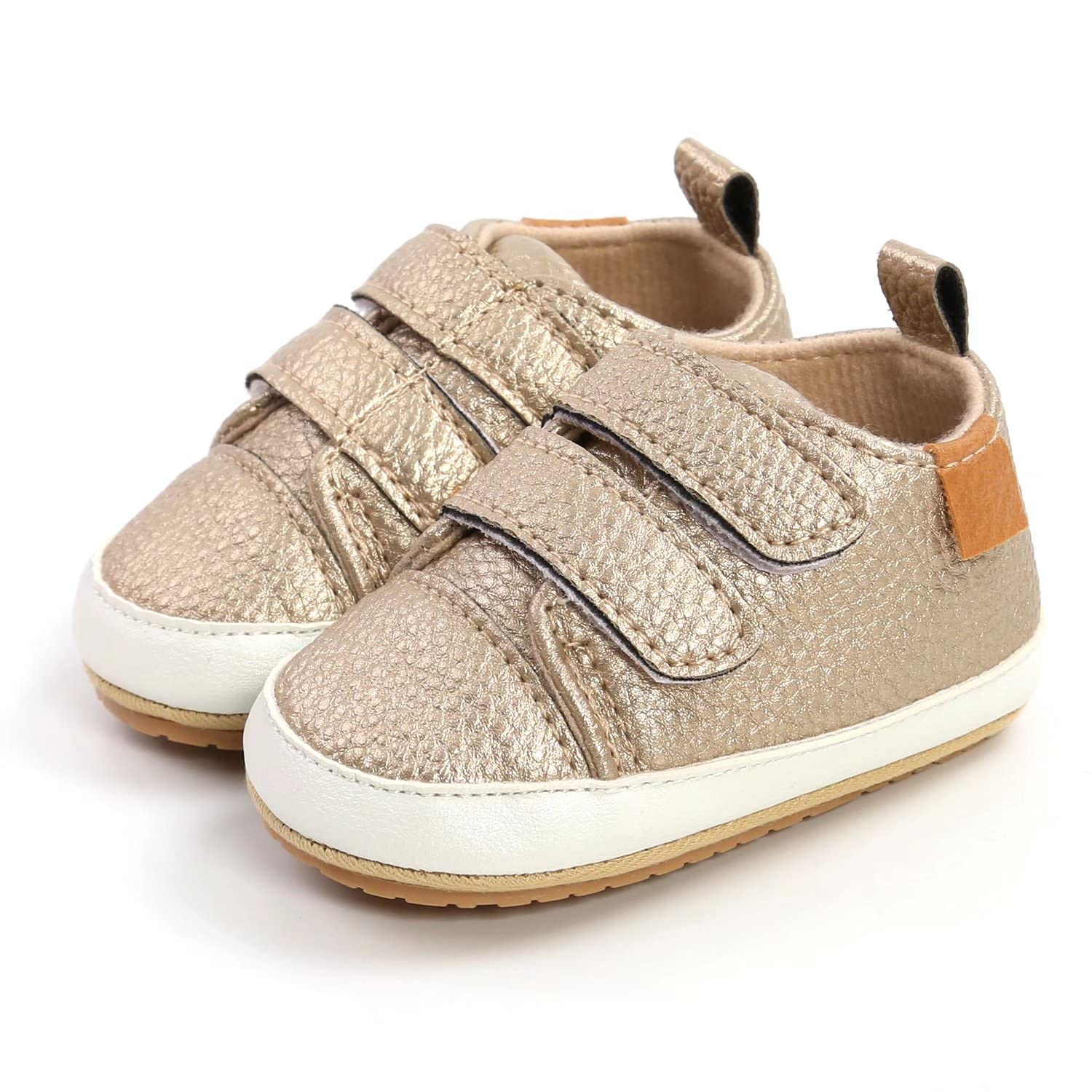 Non-Slip Rubber Sole Baby Boys & Girls High-Top PU Leather Sneakers - First Walking Shoes for Infants, Toddler Crib Shoes, Newborn Loafers | Perfect for Playtime, Daycare & Special Occasions