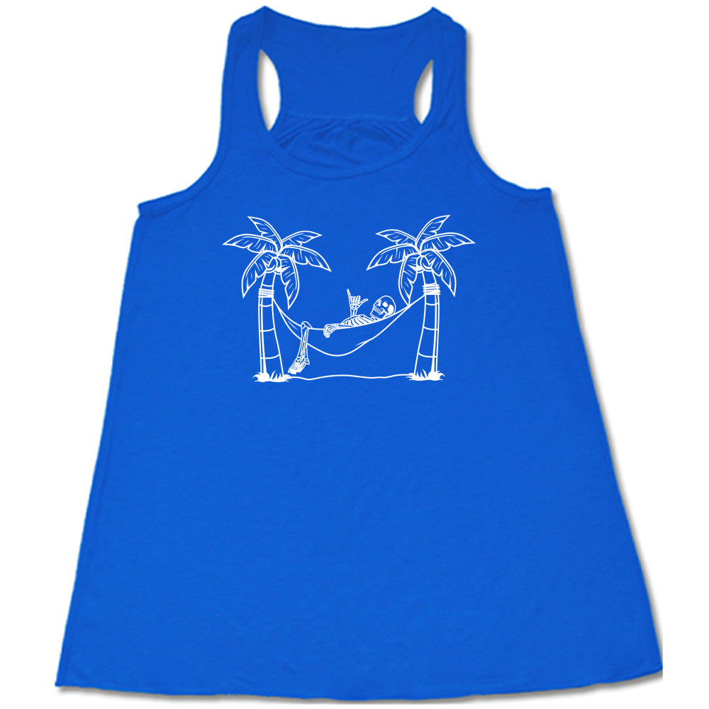Skeleton Print Relaxing Hammock Shirt - Perfect for Lounging, Camping, and Outdoor Adventures