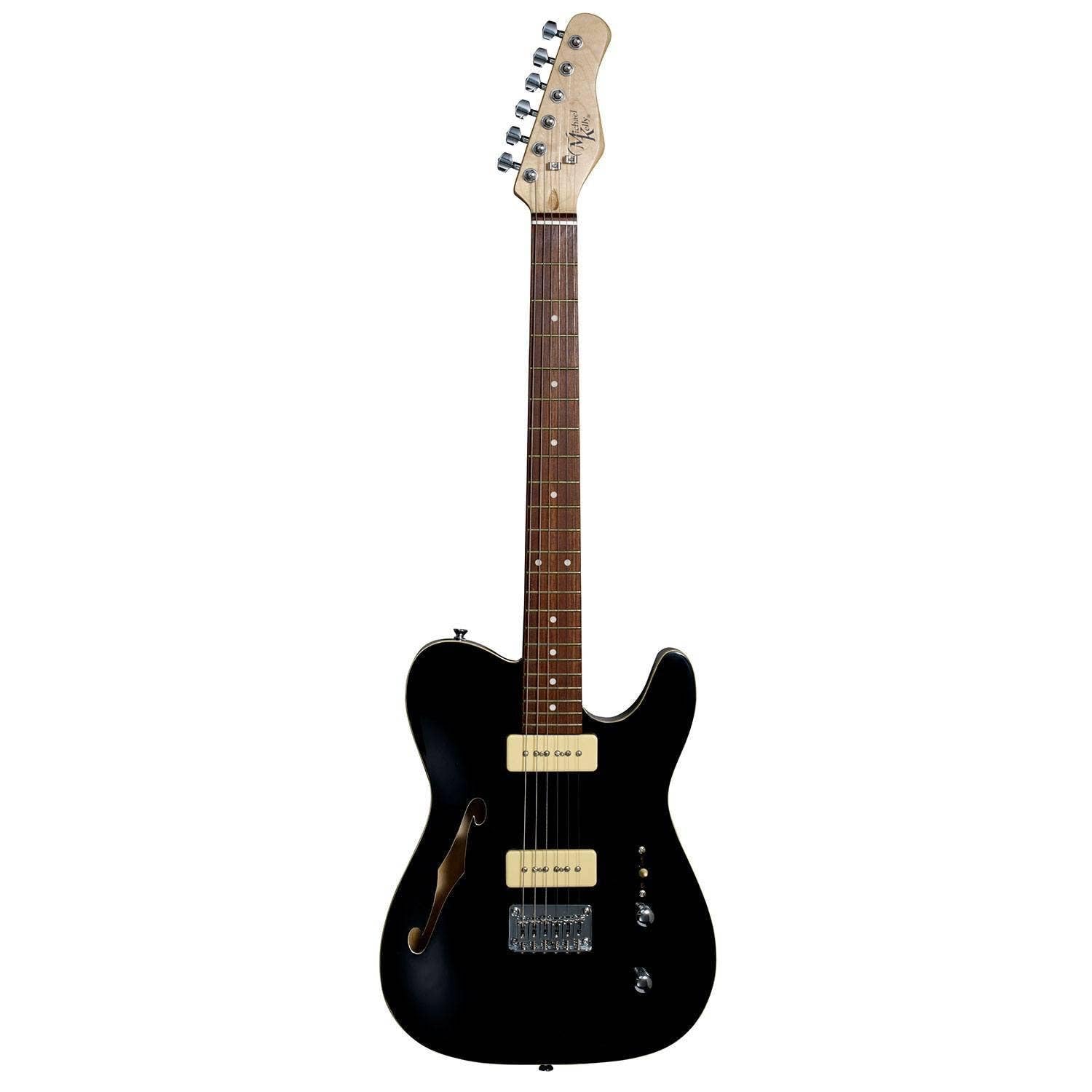 59 Thinline Semi-Hollow Body Electric Guitar - Gloss Black Finish - Perfect for Jazz, Blues & Rock Performances