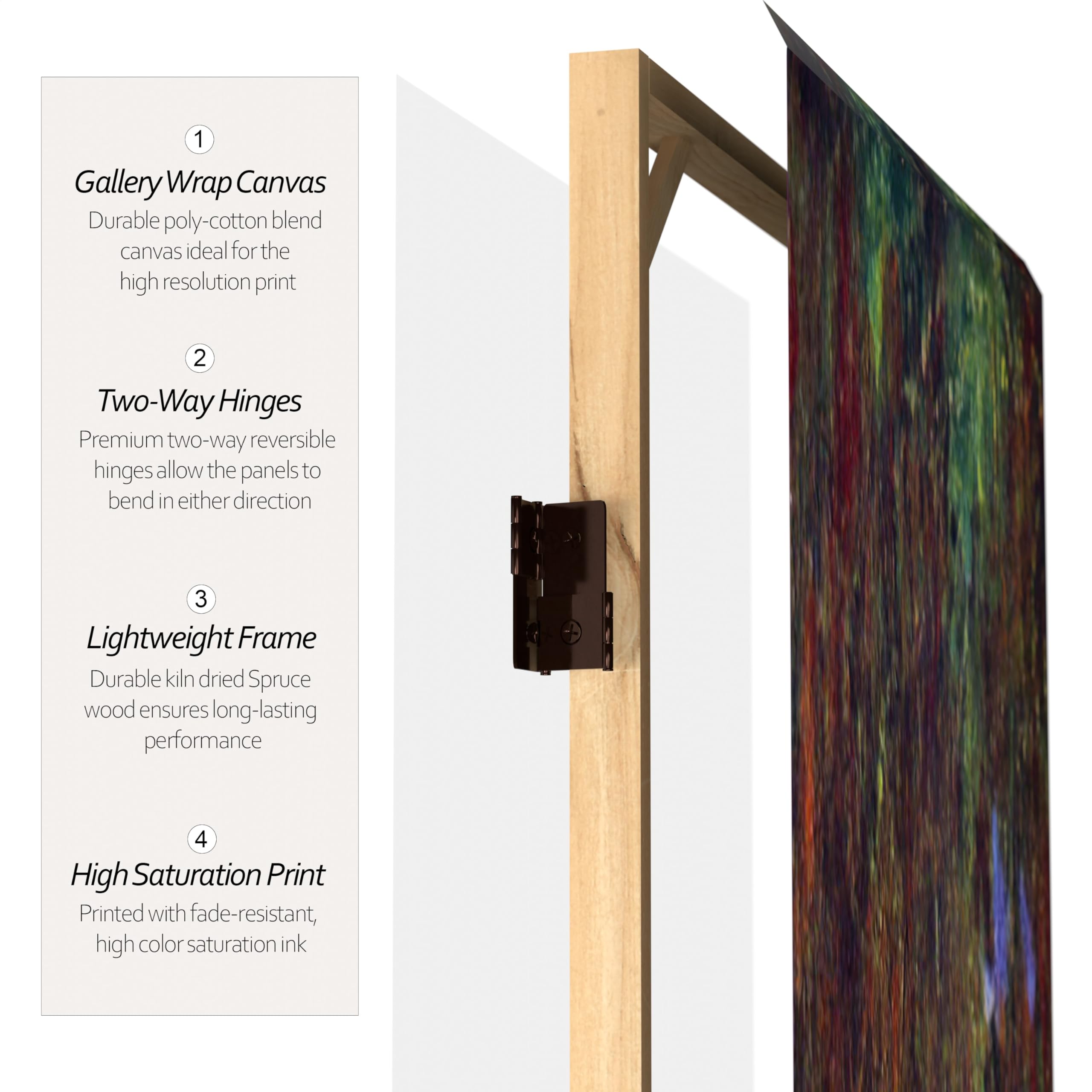 6 ft Double Sided Monet Canvas Room Divider - Water Lilies & Garden at Giverny Blue Art Panel | Home Office Partition Screen | Bedroom Decor & Living Room Privacy Panel