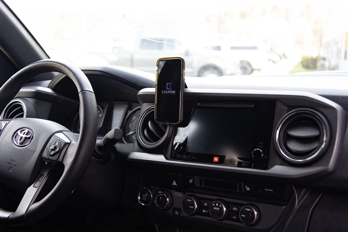 Course Motorsports DirectFit Wireless Charging Phone Mount for Toyota Tacoma (2016-2023) - Auto-Grip Car Phone Holder & Charger (Black) | Perfect for Hands-Free Navigation, Music Control & Safe Driving