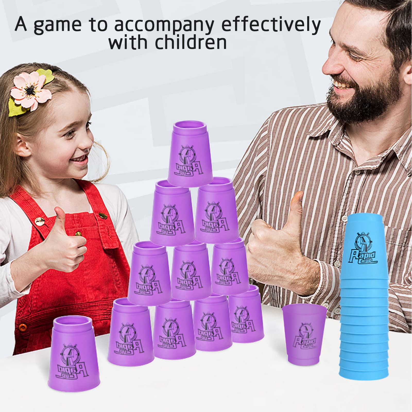 SEISSO 12PCS Quick Stacking Cups Set - Stacking Game for Kids, Boys & Girls - Fun Educational Toy for Hand-Eye Coordination & Motor Skills - Perfect Gift for Birthdays & Parties (Purple) - Ideal for Indoor Play, Preschool Learning & Family Game Nights