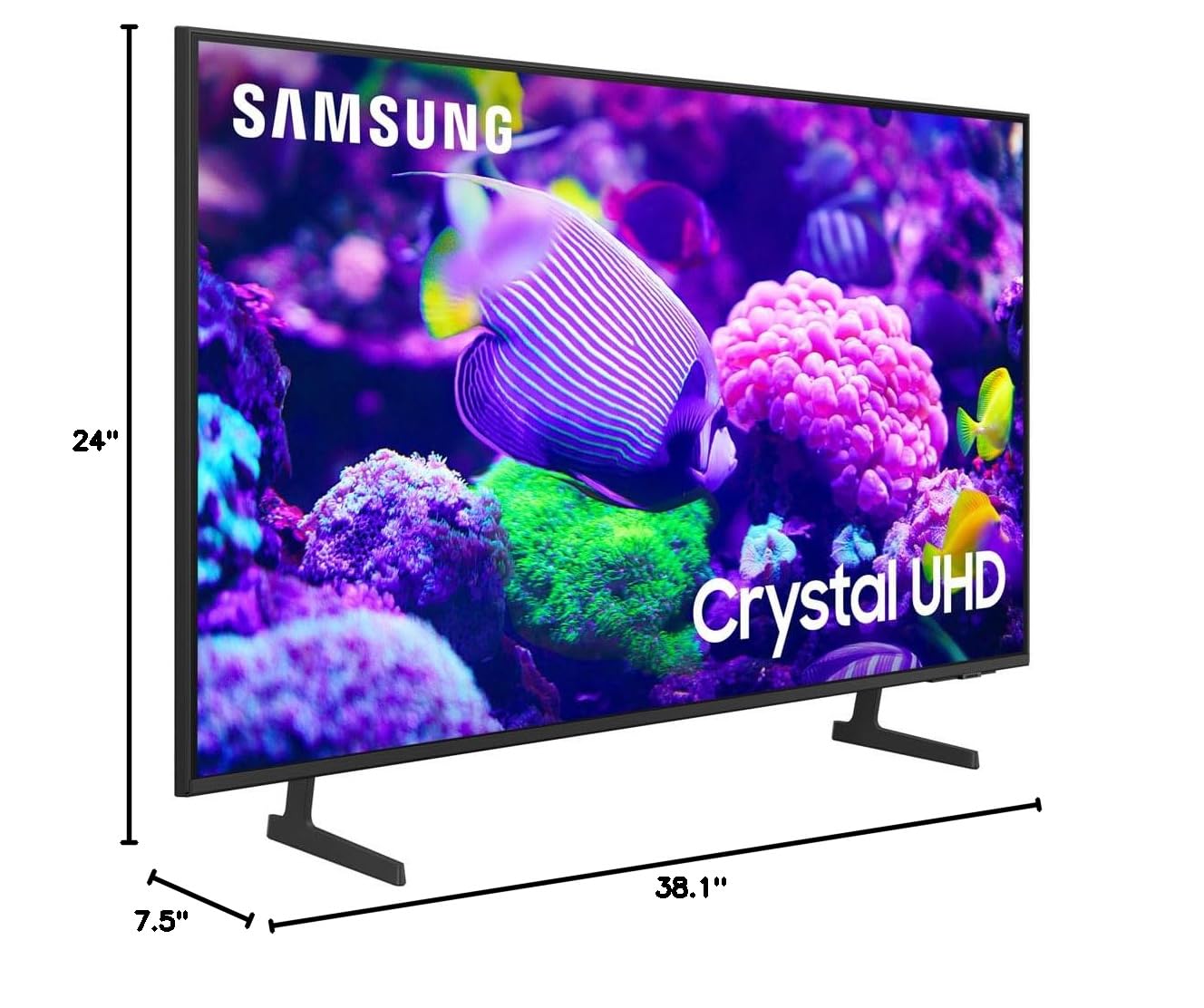 SAMSUNG DU7200 43 Inch Crystal 4K UHD Smart TV with Streaming, Wall Mount & Accessories Bundle - 2024 Model for Home Theater, Gaming & Entertainment