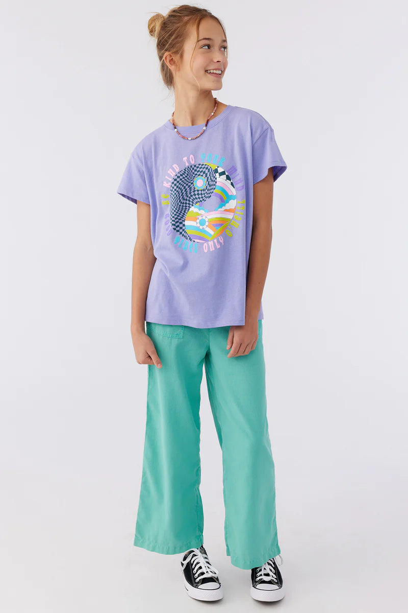 O'Neill Kids Be Kind T-Shirt for Girls - Soft Cotton Tee for School, Play & Everyday Wear