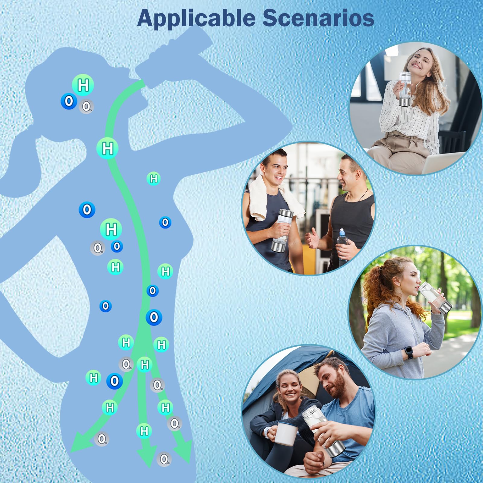 Premium Hydrogen Water Bottle Generator - SPE PEM Technology for Instant Hydrogen-Rich Water in 3 Minutes | Portable Hydrogen Water Ionizer Machine for Home, Office, Travel | Perfect for Health-Conscious Drinking, Daily Hydration & Gift Giving | Boosts Energy & Antioxidant Benefits