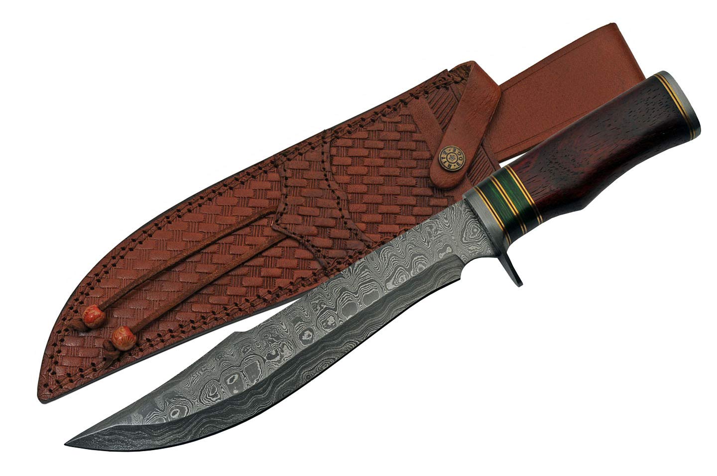 Premium Damascus Steel Exotic Bowie Knife - 15