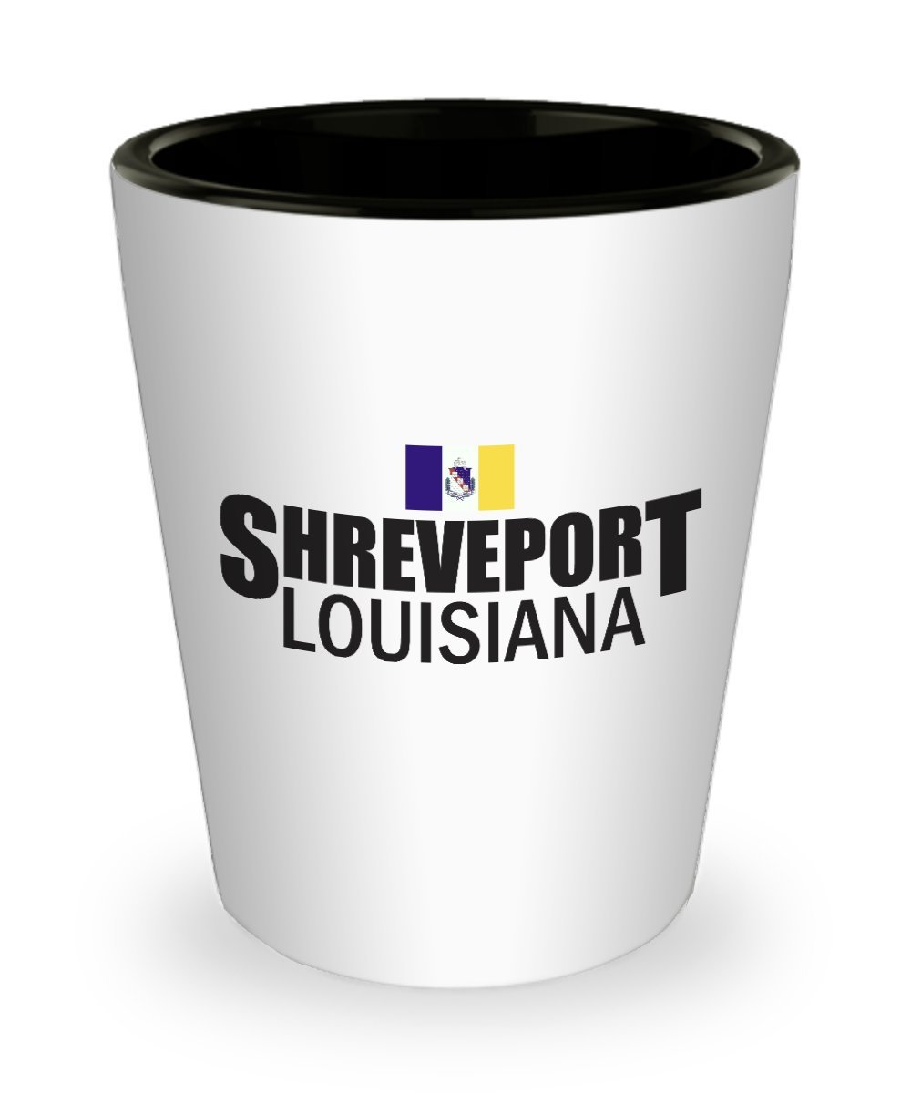 Shreveport Ceramic Shot Glasses Set of 2 - Unique Souvenir & Collectible Drinking Cups for Bourbon, Whiskey, Tequila - Perfect for Parties, Gifts & Home Bar Decor