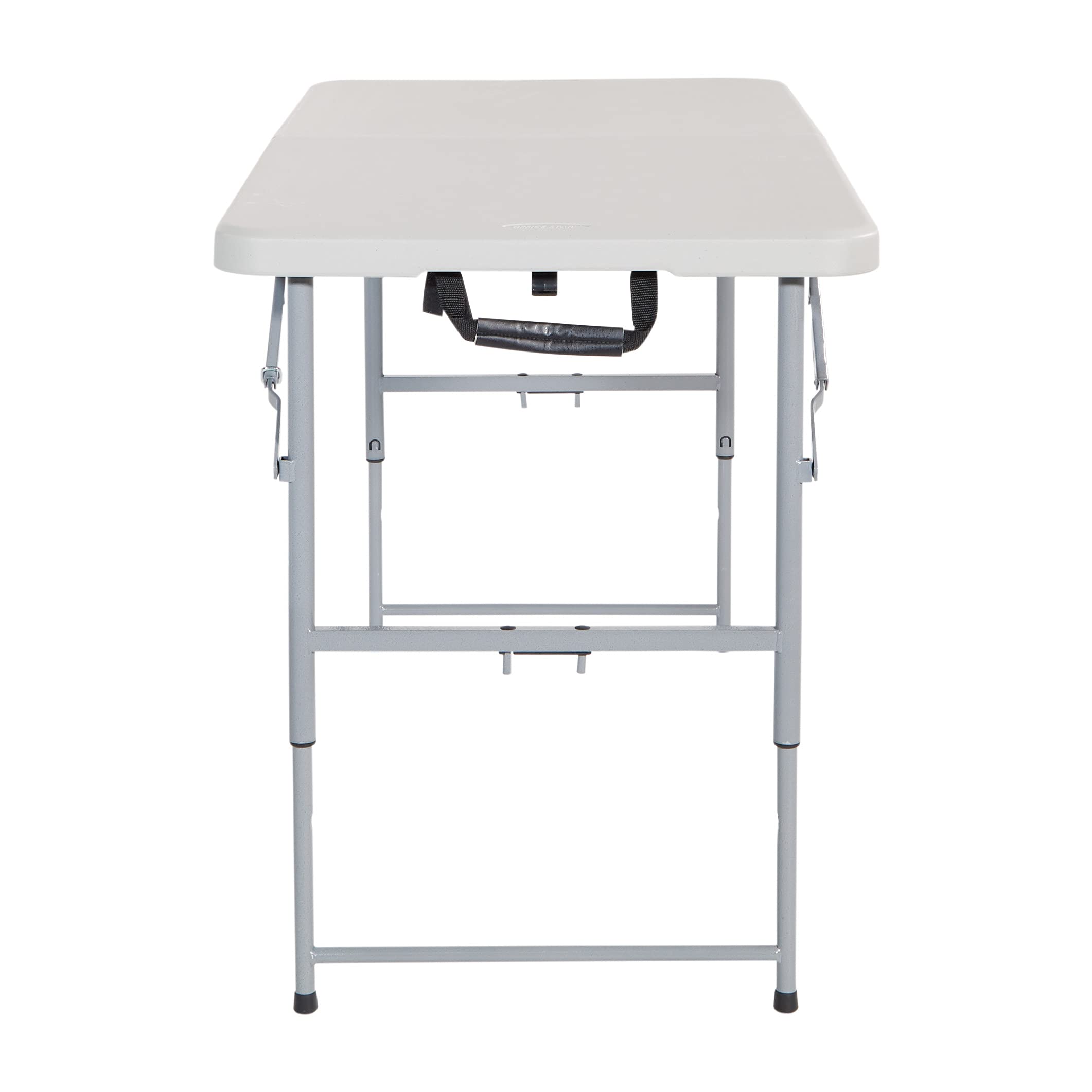 Office Star Adjustable Height 4-Ft Light Gray Resin Folding Table - Perfect for Home Office, Conference Rooms & Event Spaces