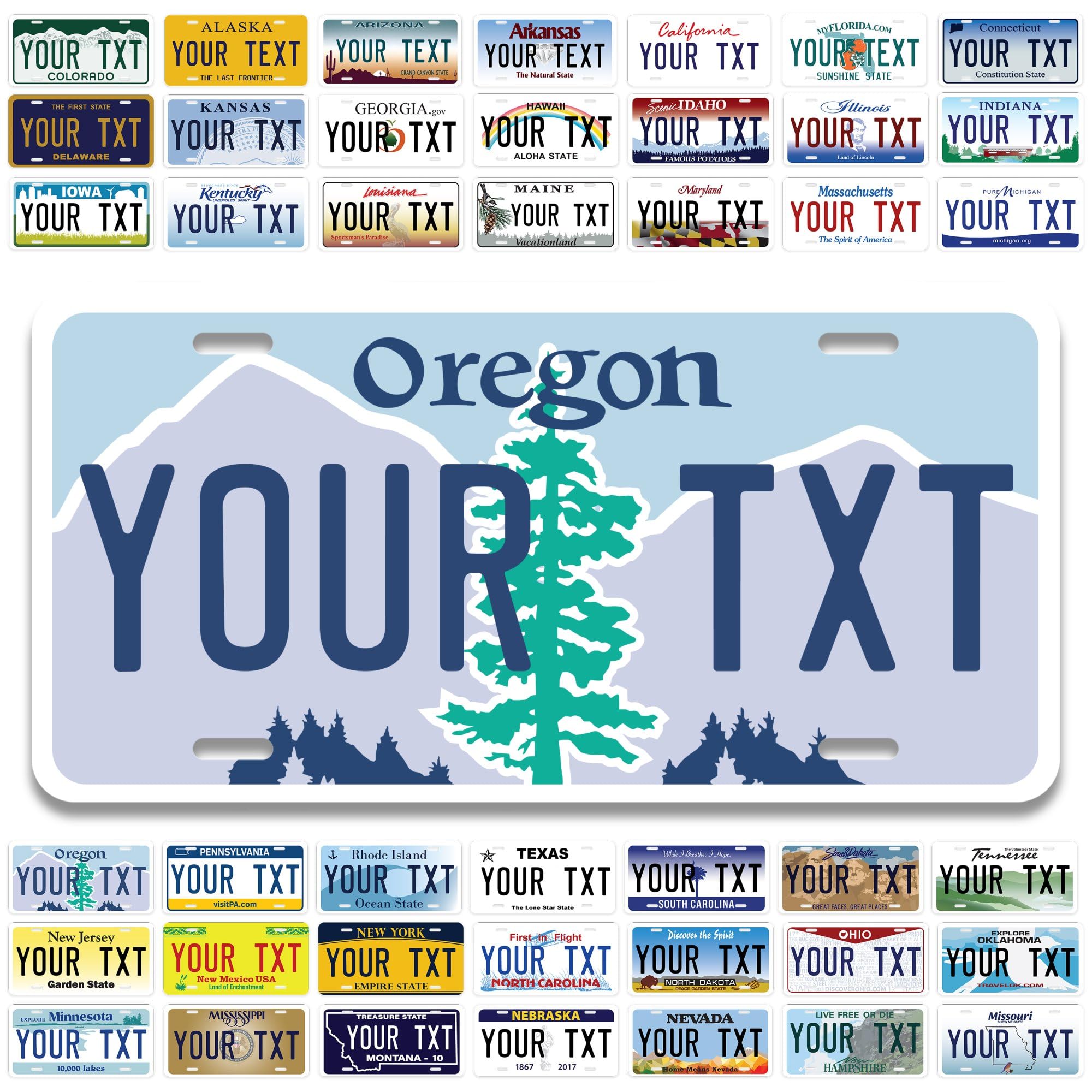 Custom Oregon License Plate - Personalized 6x12 Inch Metal Car Tag - Choose from 50 US States - Made in USA - Perfect for Cars, Trucks, Motorcycles & Collectors