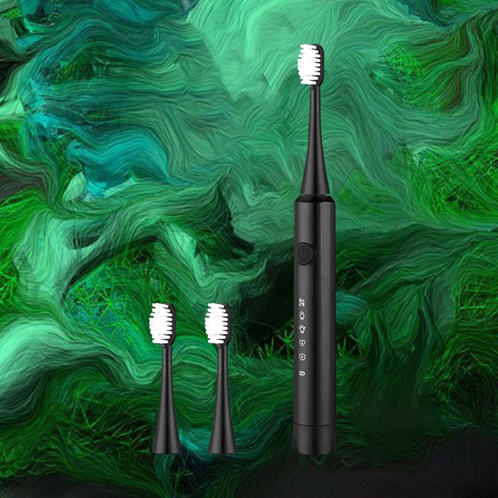 Sonic Electric Toothbrush - IPX7 Waterproof, 60-Day Battery Life, 5 Cleaning Modes with Smart Timer & Quadrant Reminder, 40,000 VPM for Teeth Whitening, Includes 3 Brush Heads (Black) - Perfect for Travel, Home & Sensitive Teeth Care