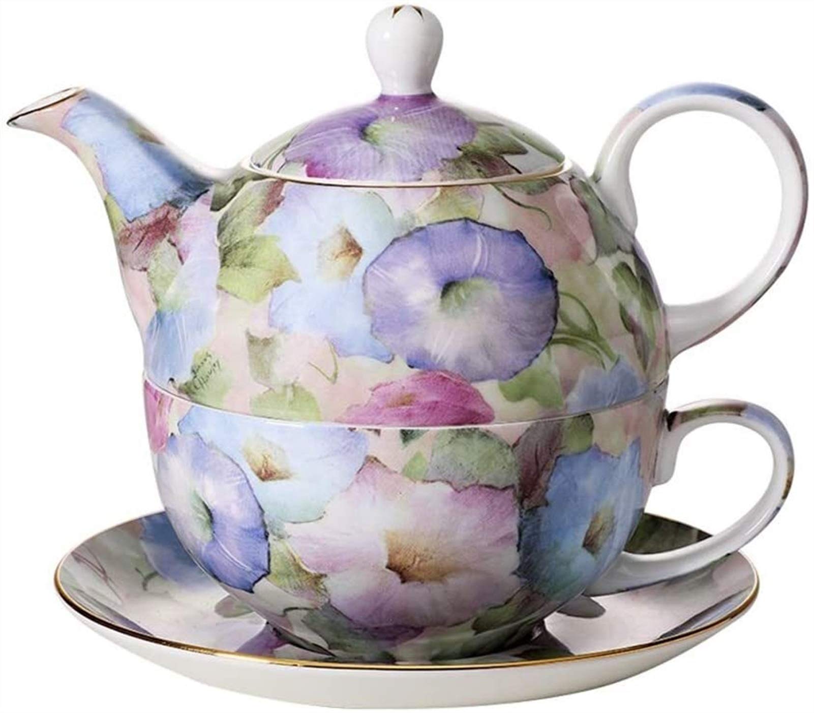 Premium MIAOMSI European Floral Bone China Teapot and Cup Set - Elegant Afternoon Tea Gift Set for Home, Office & Special Occasions | Perfect for Tea Parties, Bridal Showers & Housewarming Gifts