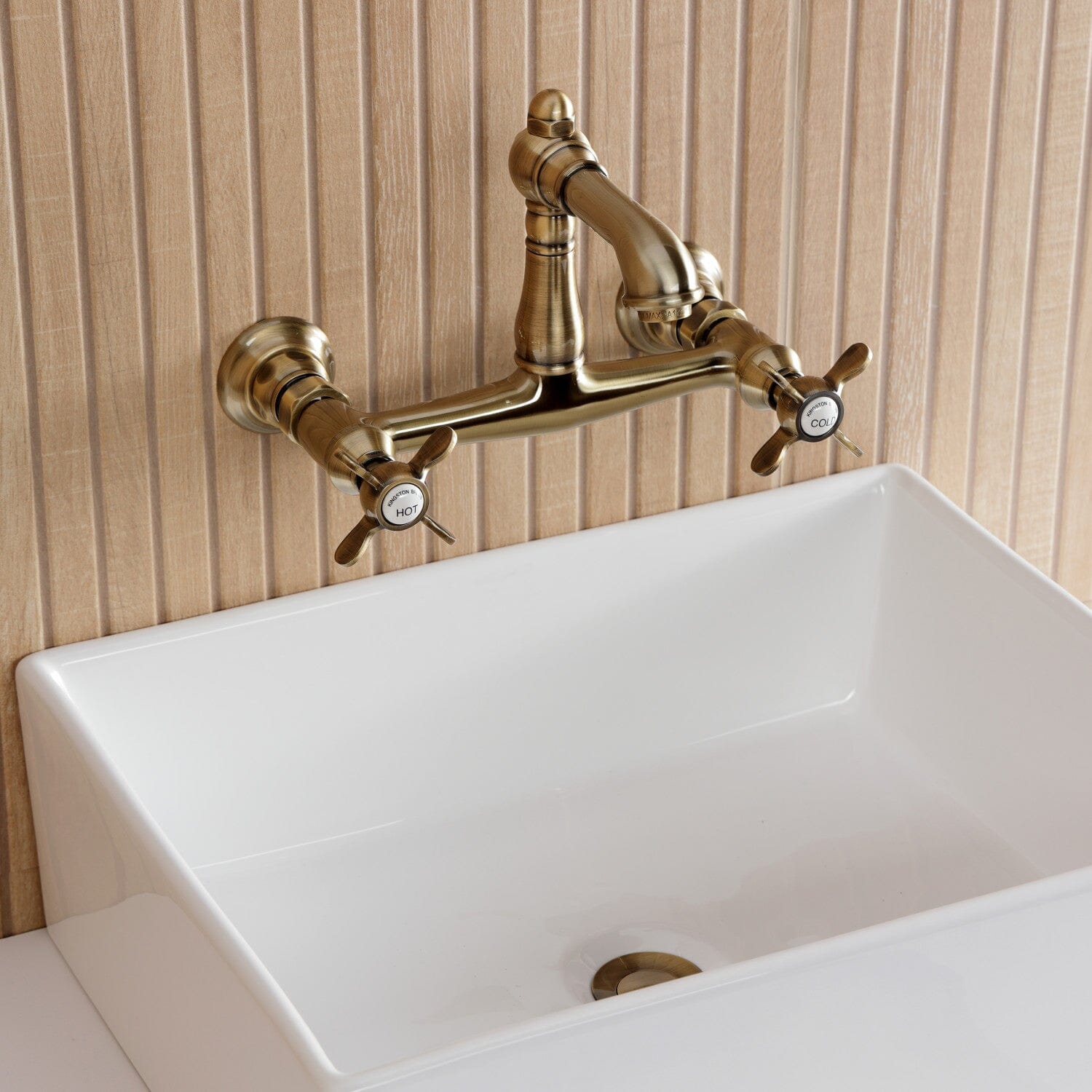 Essex Double Handle 2 Hole Wall Mount Bathroom Faucet - Chrome Finish, Solid Brass Construction - Perfect for Modern Bathroom & Powder Room Renovations