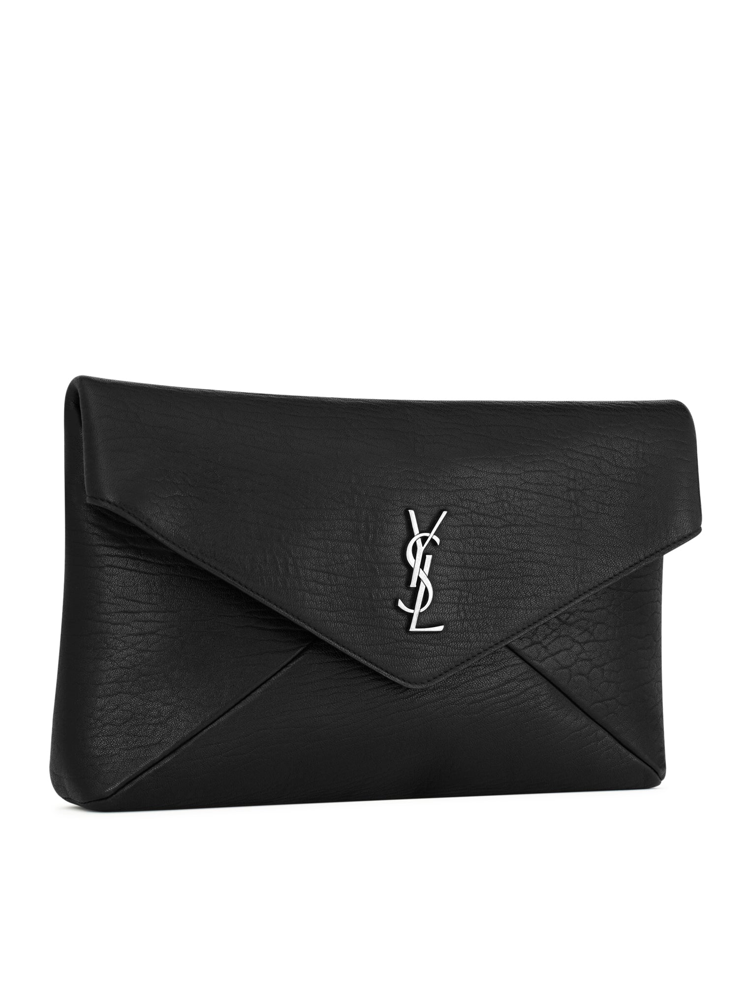 Luxury Large Cassandre Envelope Clutch Bag in Hammered Lambskin Leather - Perfect for Evening Parties, Weddings & Special Occasions