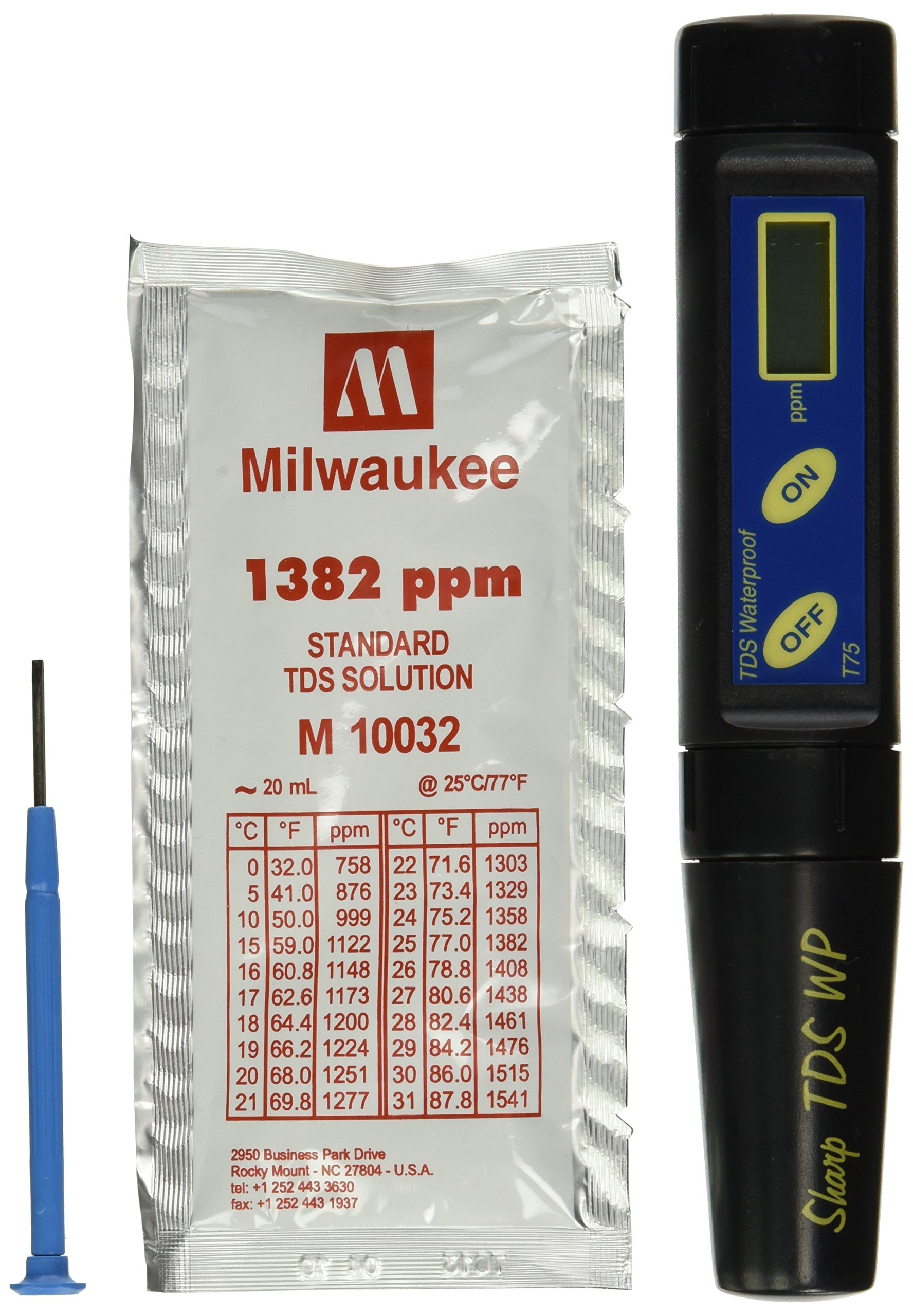 Milwaukee Instruments MIT75 Digital Waterproof TDS Tester for Drinking Water, Aquariums & Hydroponics | Accurate Water Quality Testing | Black