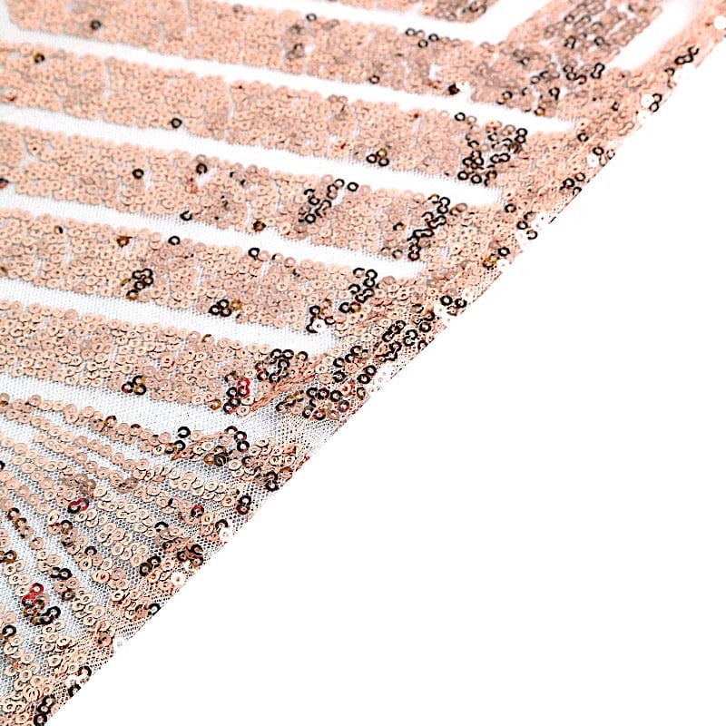 12x108 Inch Sparkling Tulle Table Runner with Sequins & Geometric Design - Perfect for Weddings, Parties, and Holiday Decorations